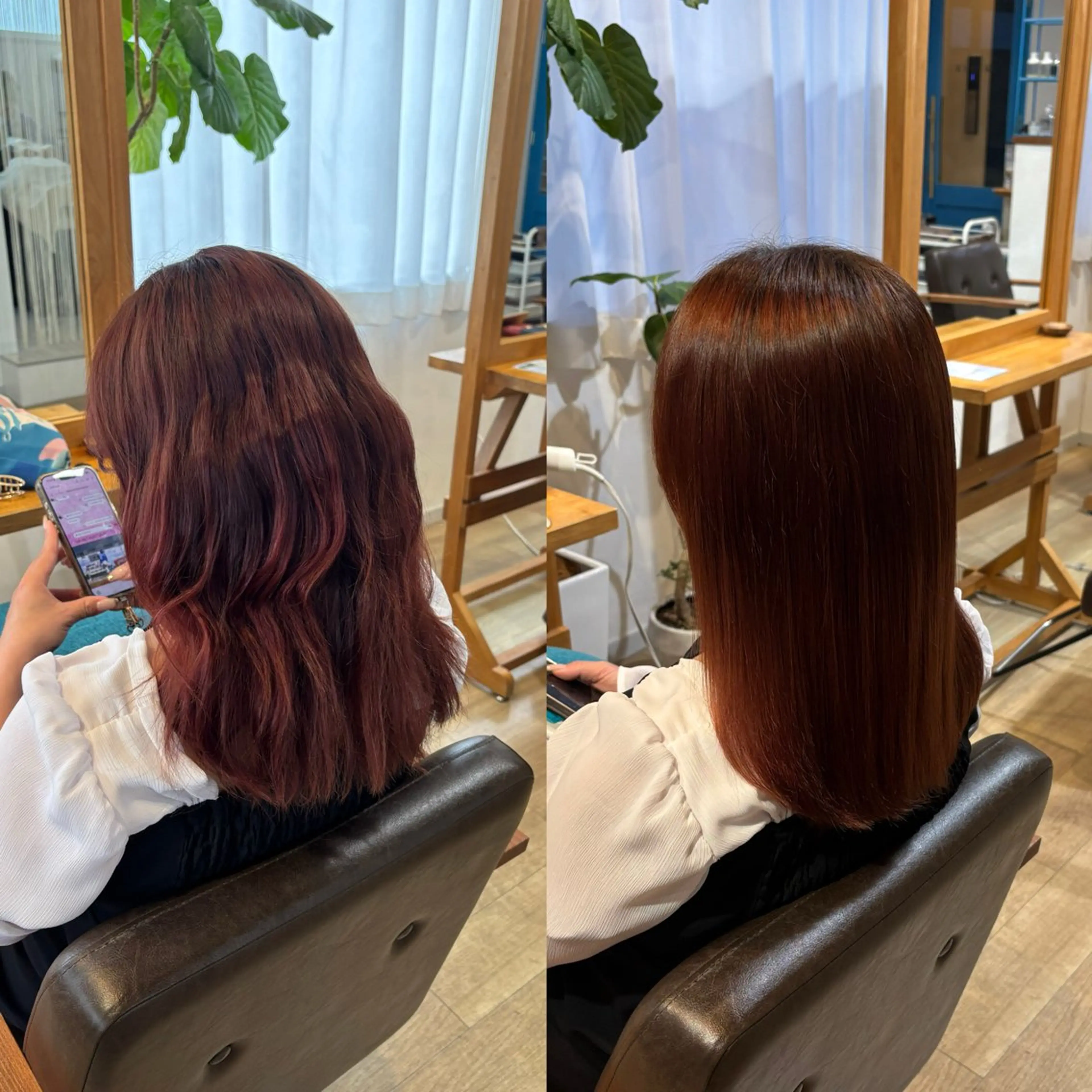 セミロング カット 縮毛矯正 トリートメント RINNO🌷透明感 カラー/縮毛矯正のヘアスタイル