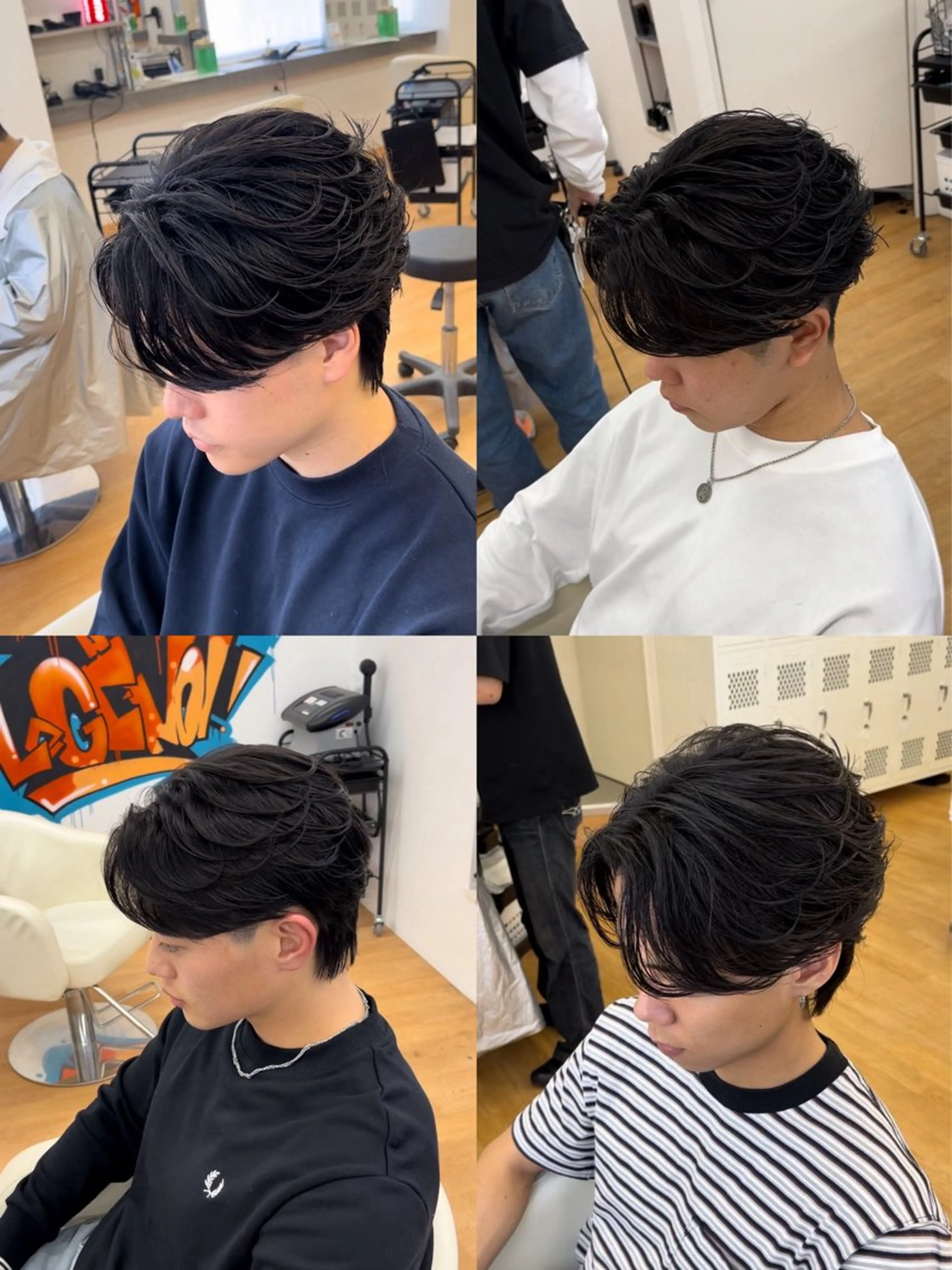 ショート パーマ メンズ フェザーパーマ メンズパーマ 村雲 蓮のヘアスタイル