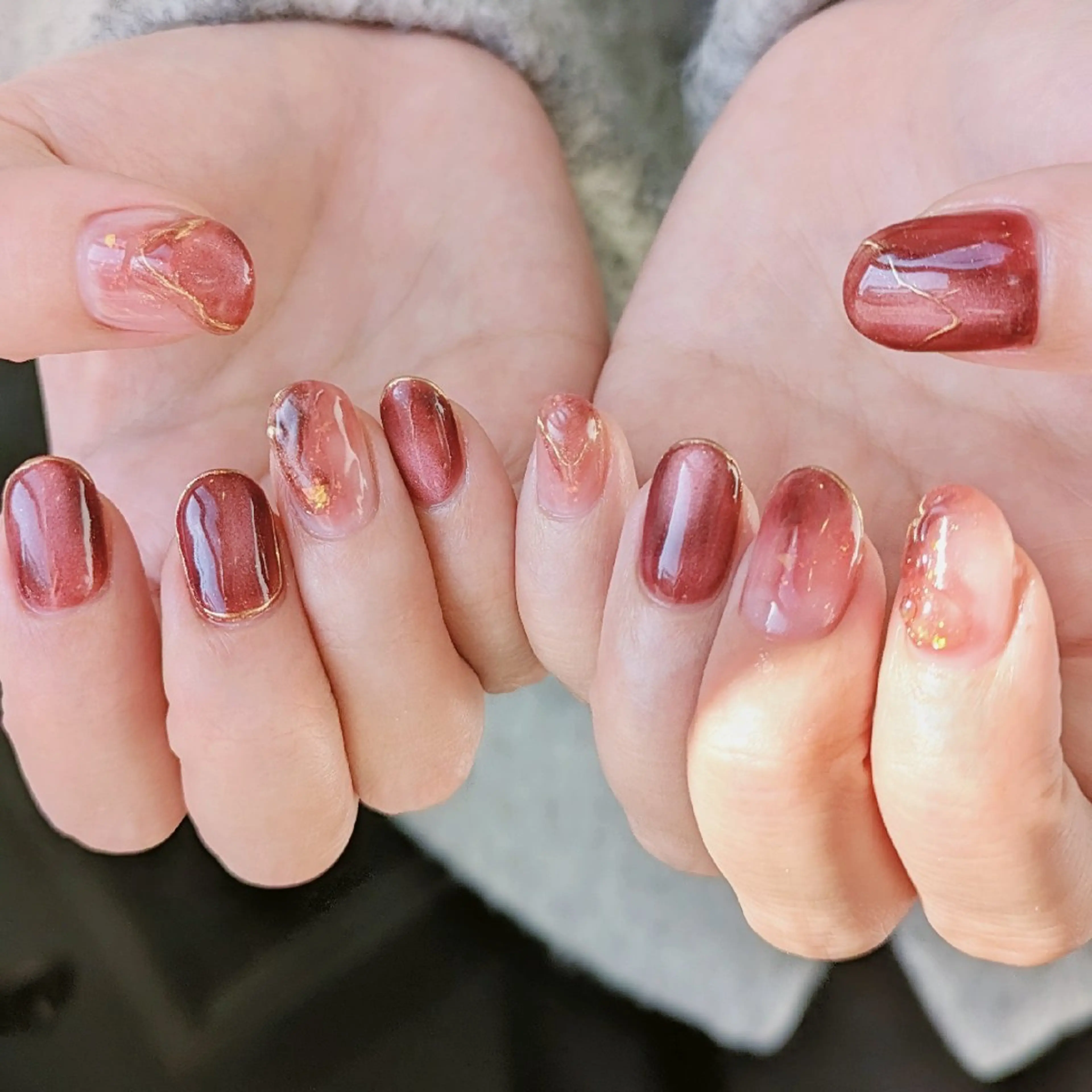 ネイル アートネイル マグネットネイル ニュアンスネイル ハンドネイル jolie  ISIHARAのネイルデザイン