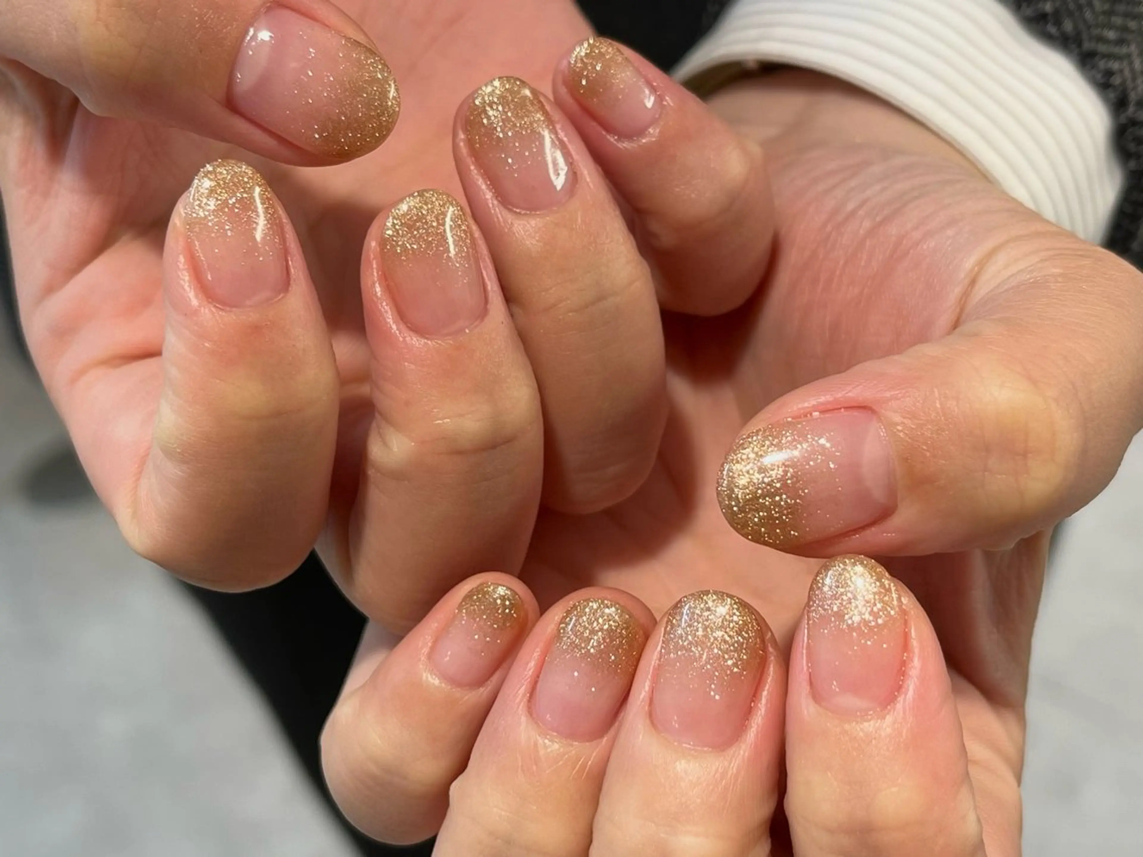 ネイル ブラウン ラメ(グリッター) ラメグラデーション laboT nuit hikariのネイルデザイン