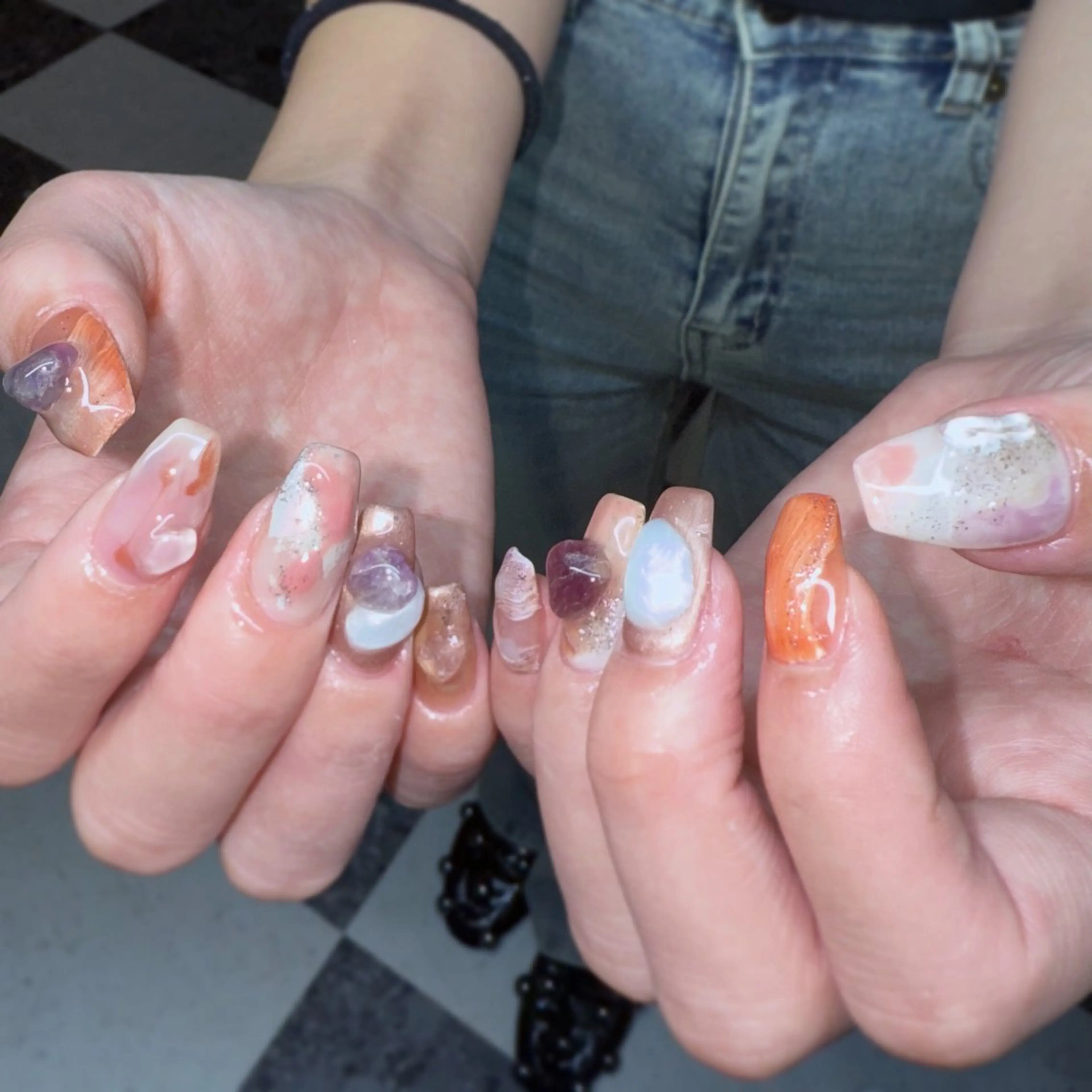 ネイル アートネイル ニュアンスネイル シンプルネイル ハンドネイル posa nail モエミのネイルデザイン