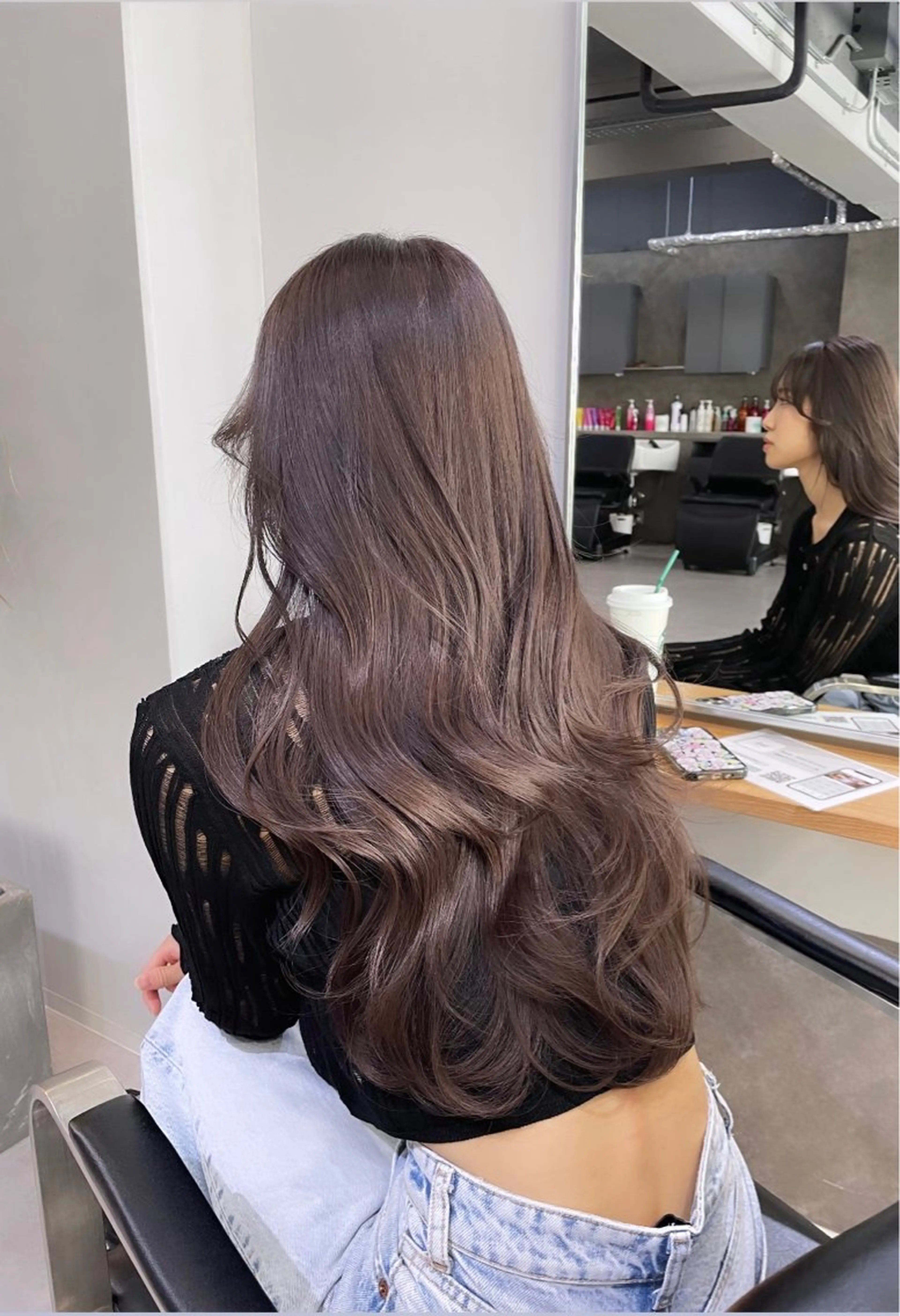 ロング カラー カット ヘアカラー トリートメント 西村あきや トレンド韓国ヘアのヘアスタイル