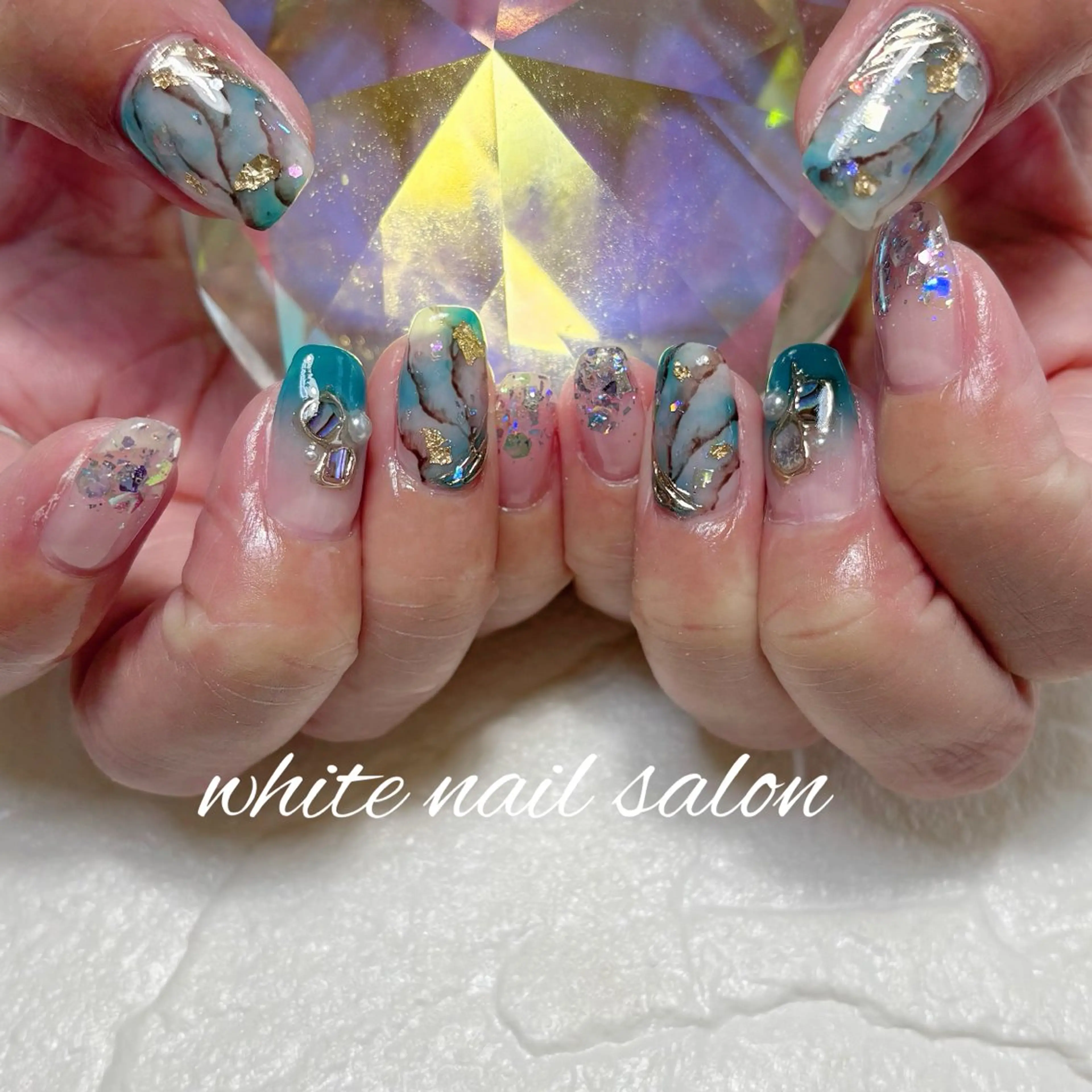 ネイル フットネイル ホワイト ハンドネイル white nail salonのネイルデザイン