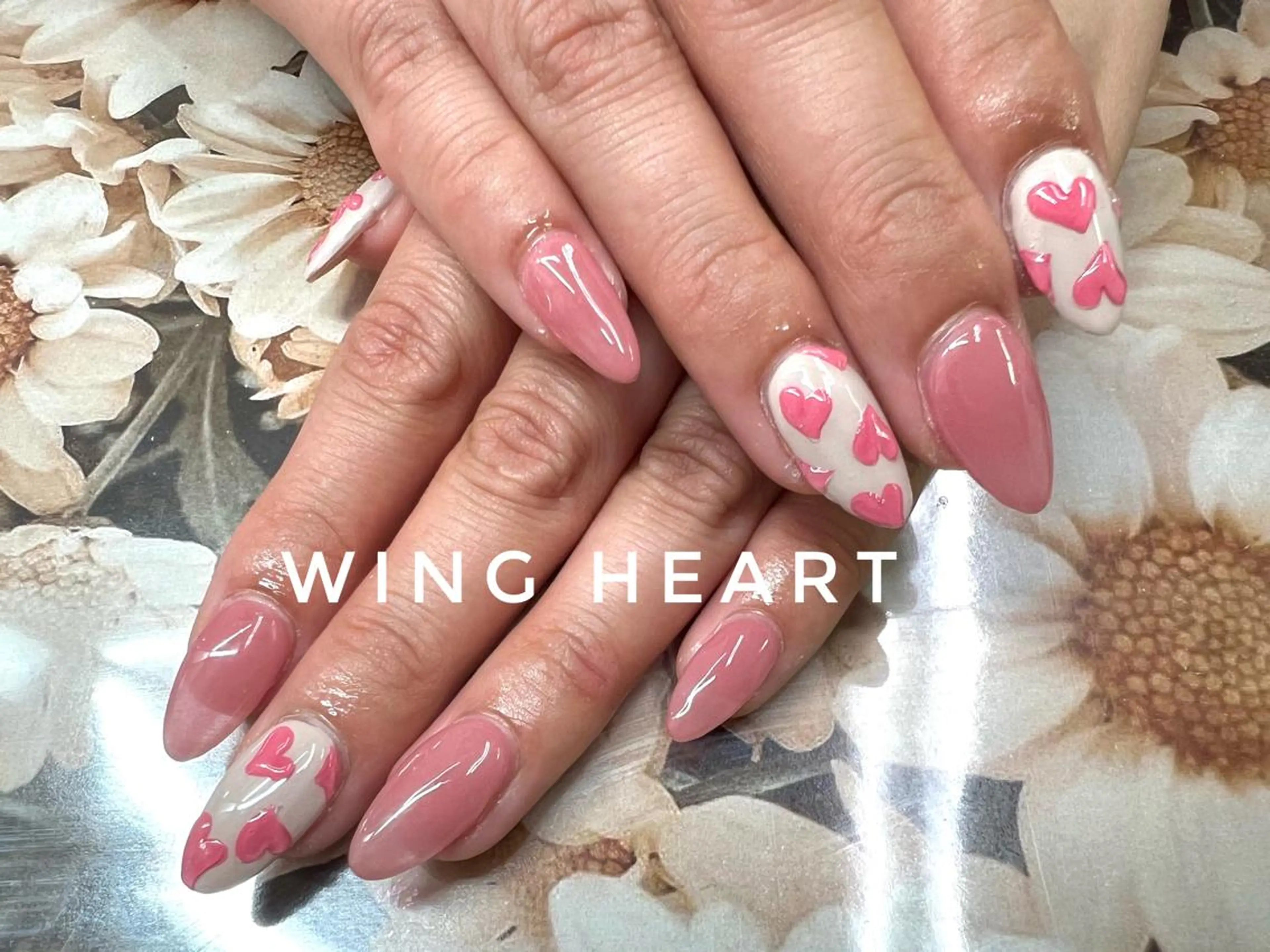 【スカルプ】アート4本☆ジェルコート込☆持ち込みデザイン☆の写真