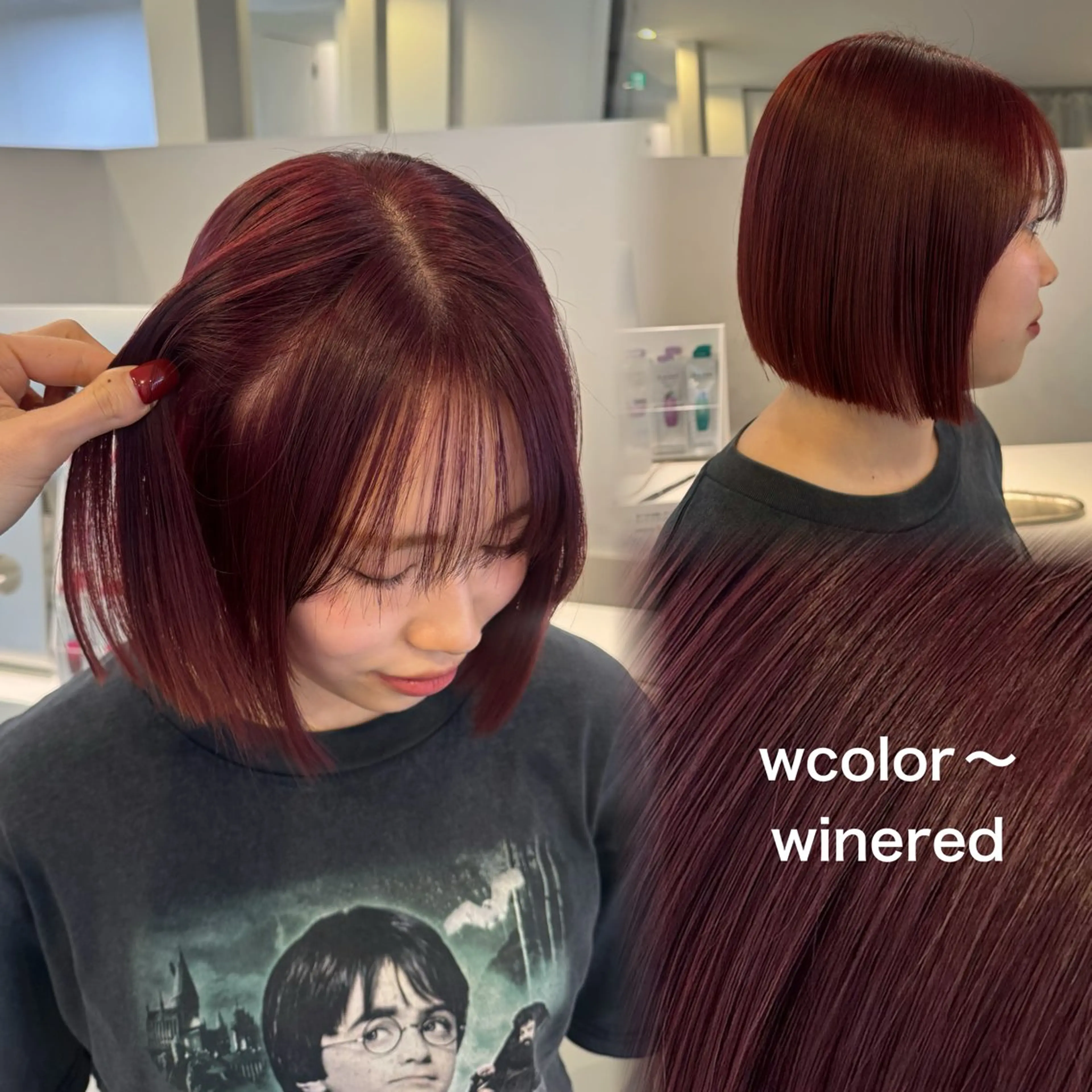 ミディアム カラー ブリーチ ダブルカラー インナーカラー ブリーチなしカラー ピンクカラー カット ヘアカラー トリートメント yard.長田 唯のヘアスタイル