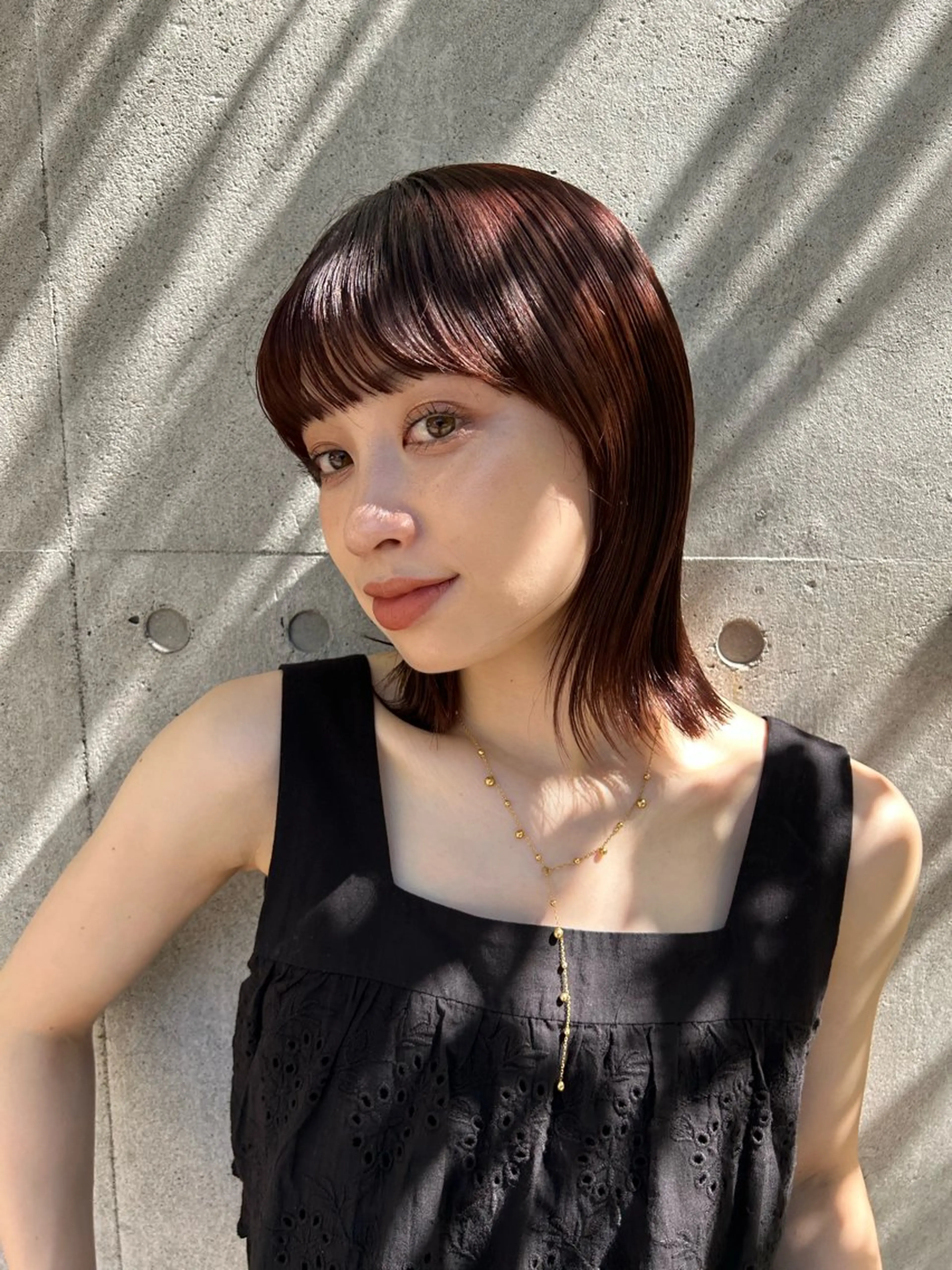 ミディアム レッドブラウン ヘアカラー ベージュ/透明感/ レイヤー/あやか💕のヘアスタイル