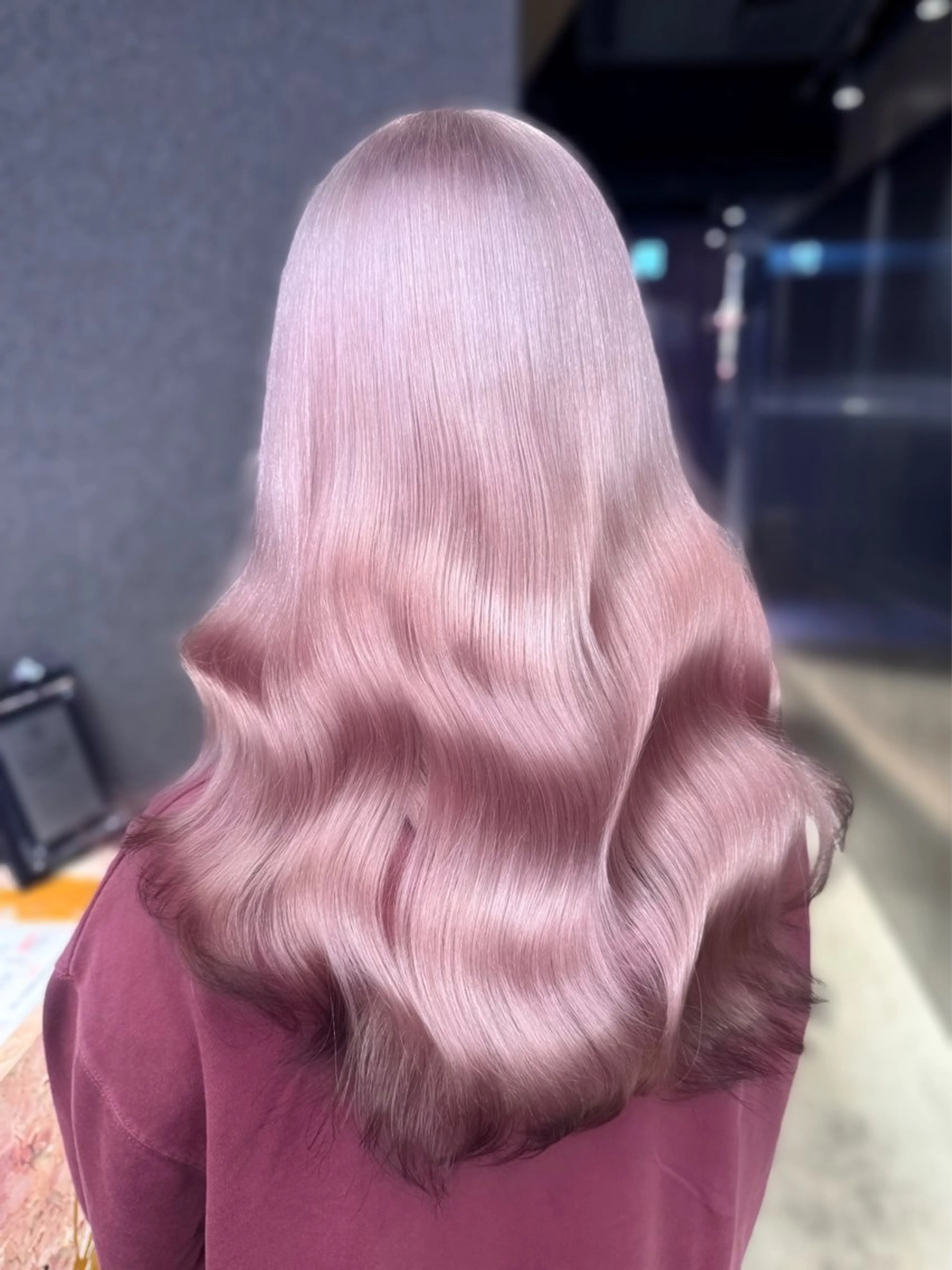 ロング カラー ブラウンカラー ピンクカラー ホワイトピンク ヘアカラー トリートメント 紬/enne/ブリー チ/ハイトーンのヘアスタイル