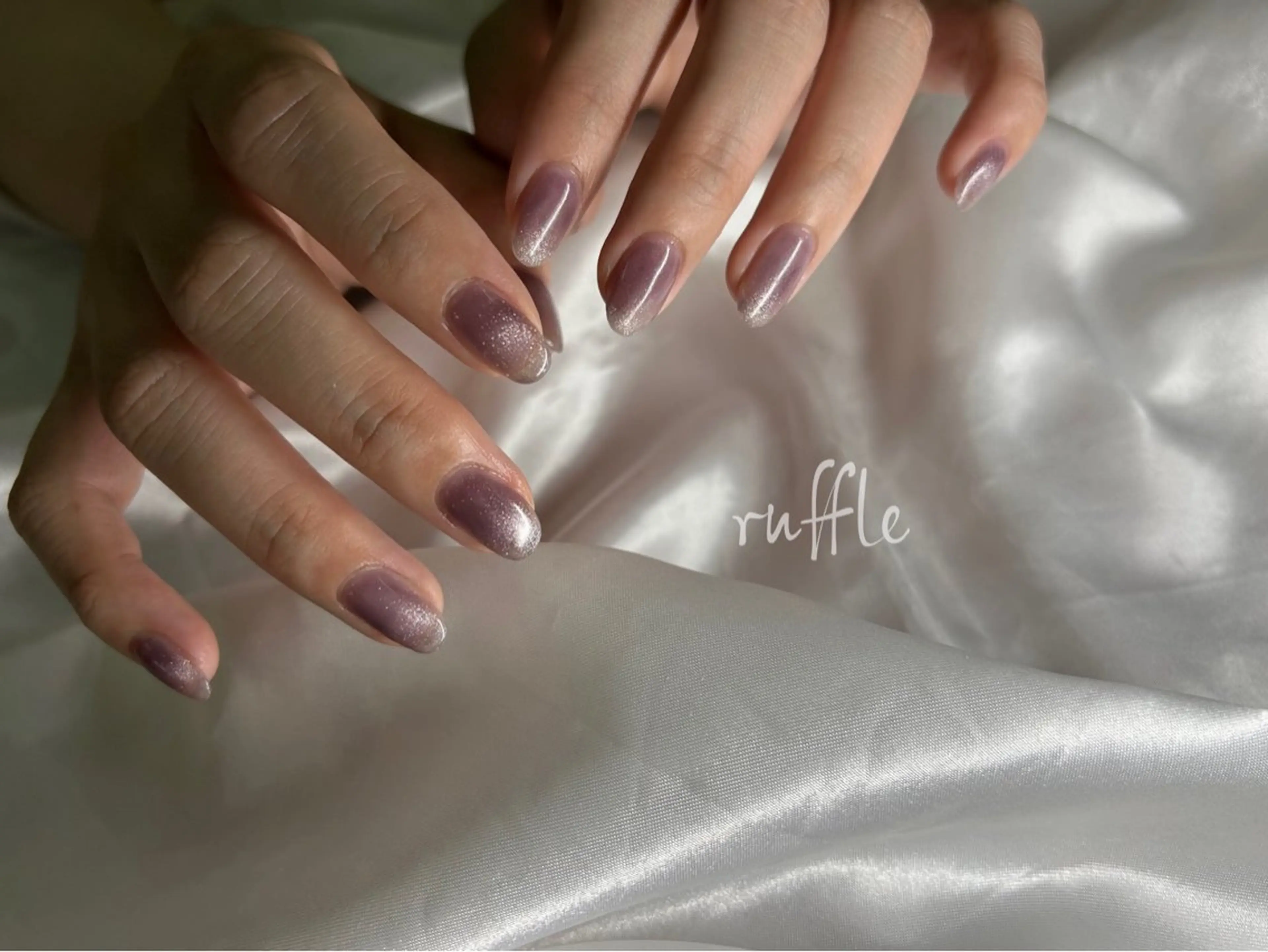 ネイル フレンチネイル マグネットネイル シンプルネイル ruffle Asukaのネイルデザイン