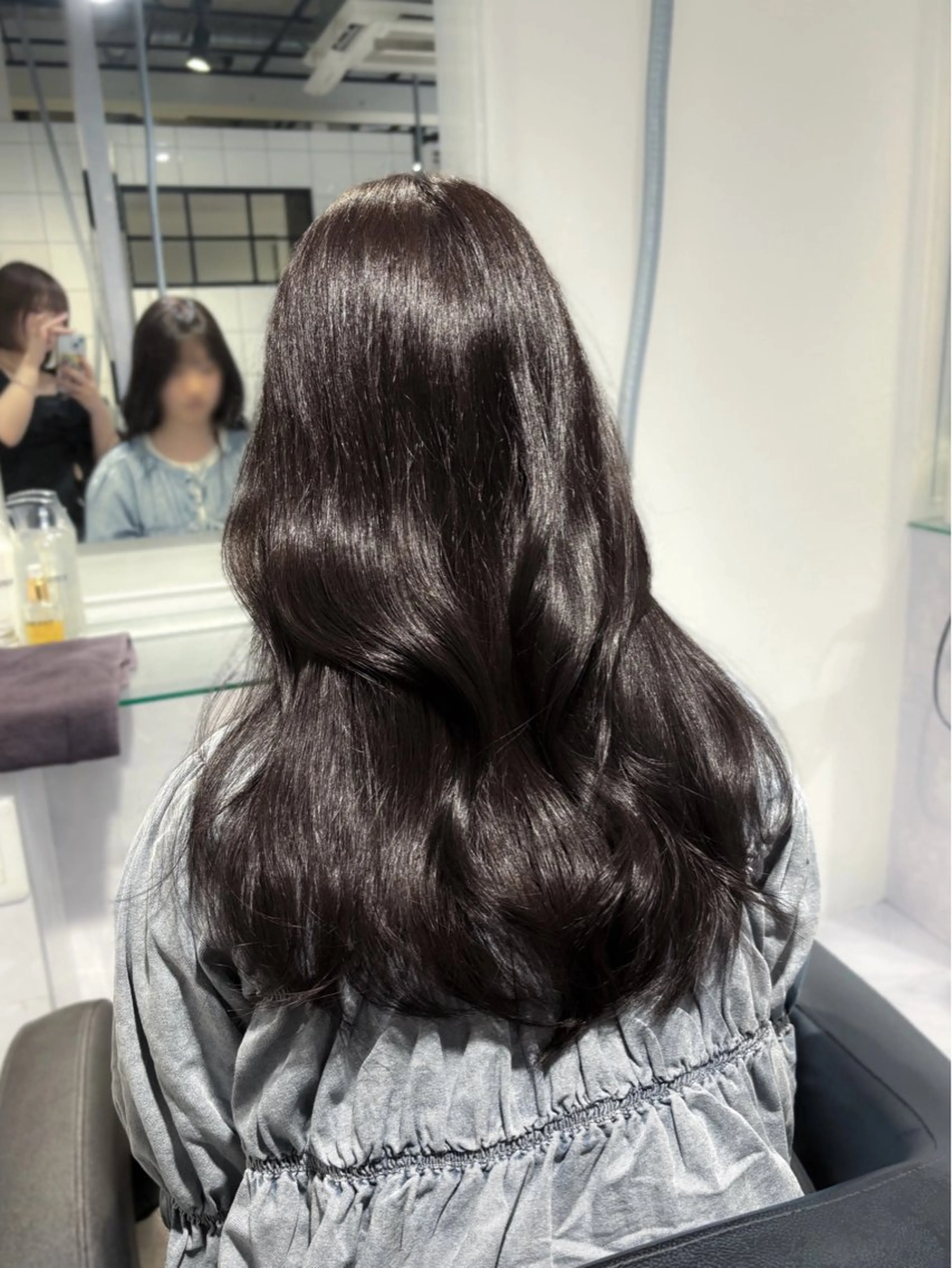 ロング カラー ブリーチ ラベンダーカラー ブリーチなしカラー ヘアカラー トリートメント ヘッドスパ ヘアセット 表参道♡暗髪♡ 艶カラー♡アユミのヘアスタイル