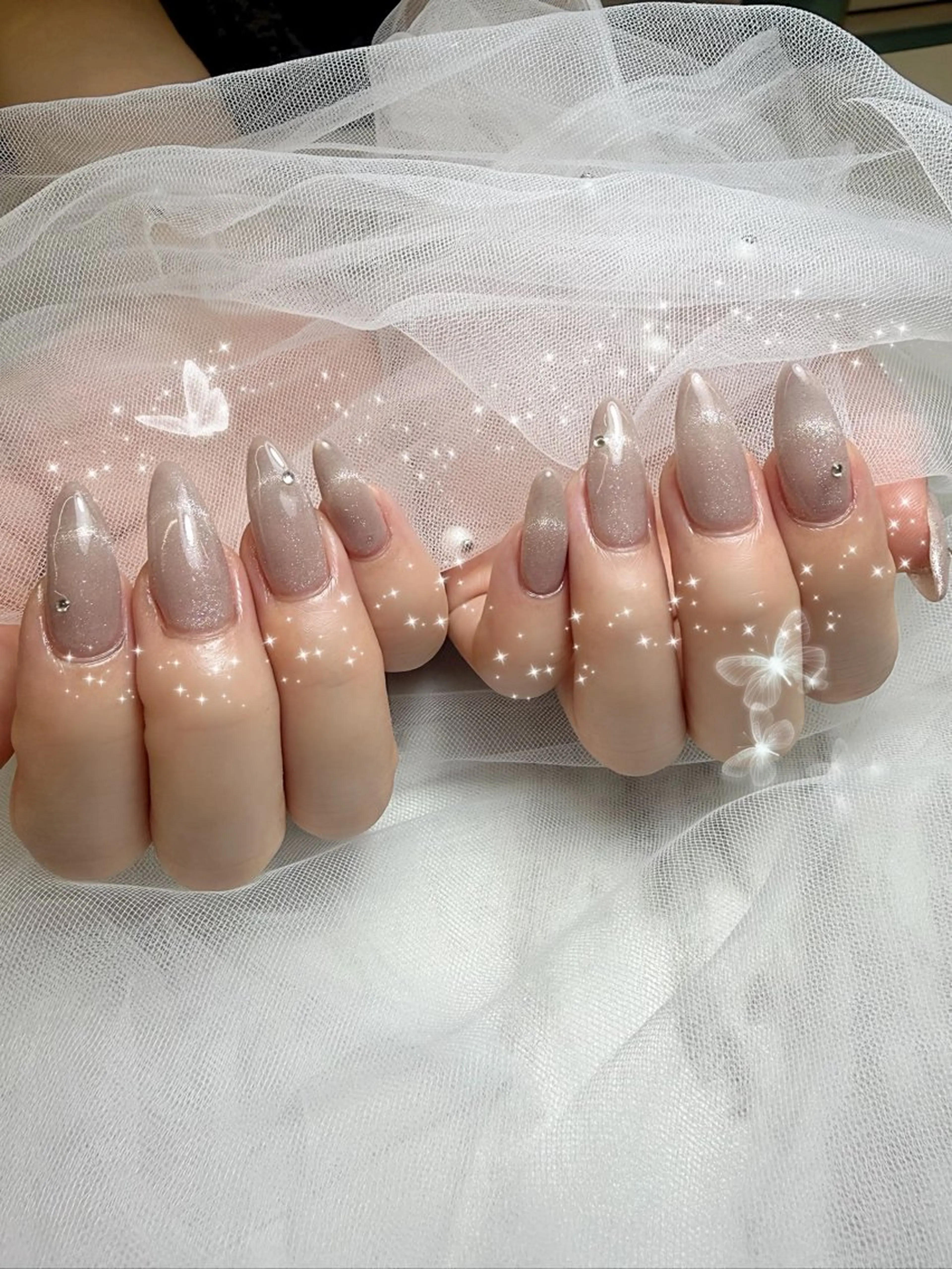 ネイル フレンチネイル マグネットネイル マグネットフレンチ ハンドケア MAKI💎綺麗め 大人可愛い/堺筋本町のネイルデザイン