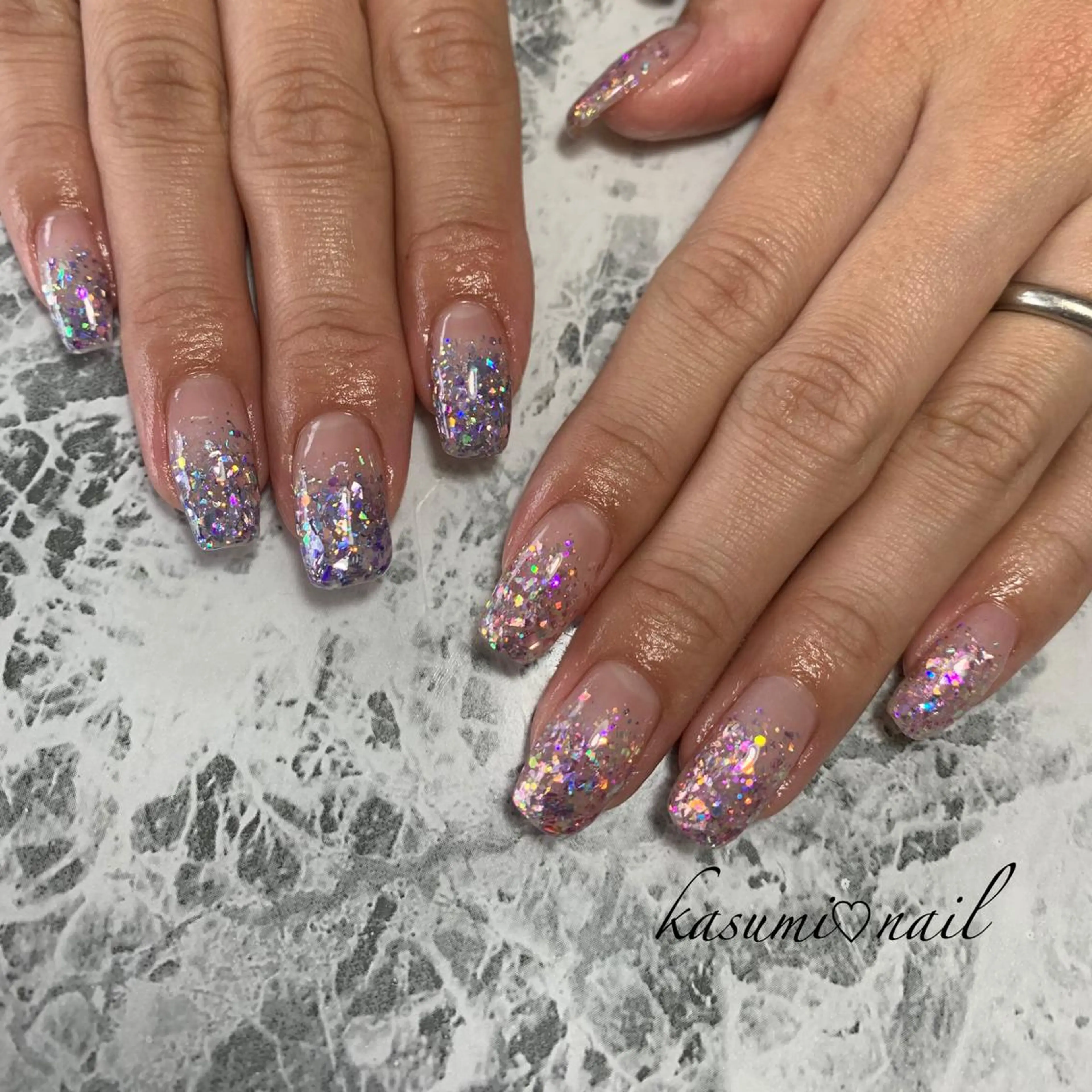 ネイル アートネイル フットネイル 大理石ネイル(マーブル) ミラーネイル ニュアンスネイル KASUMI♡ Nailのネイルデザイン