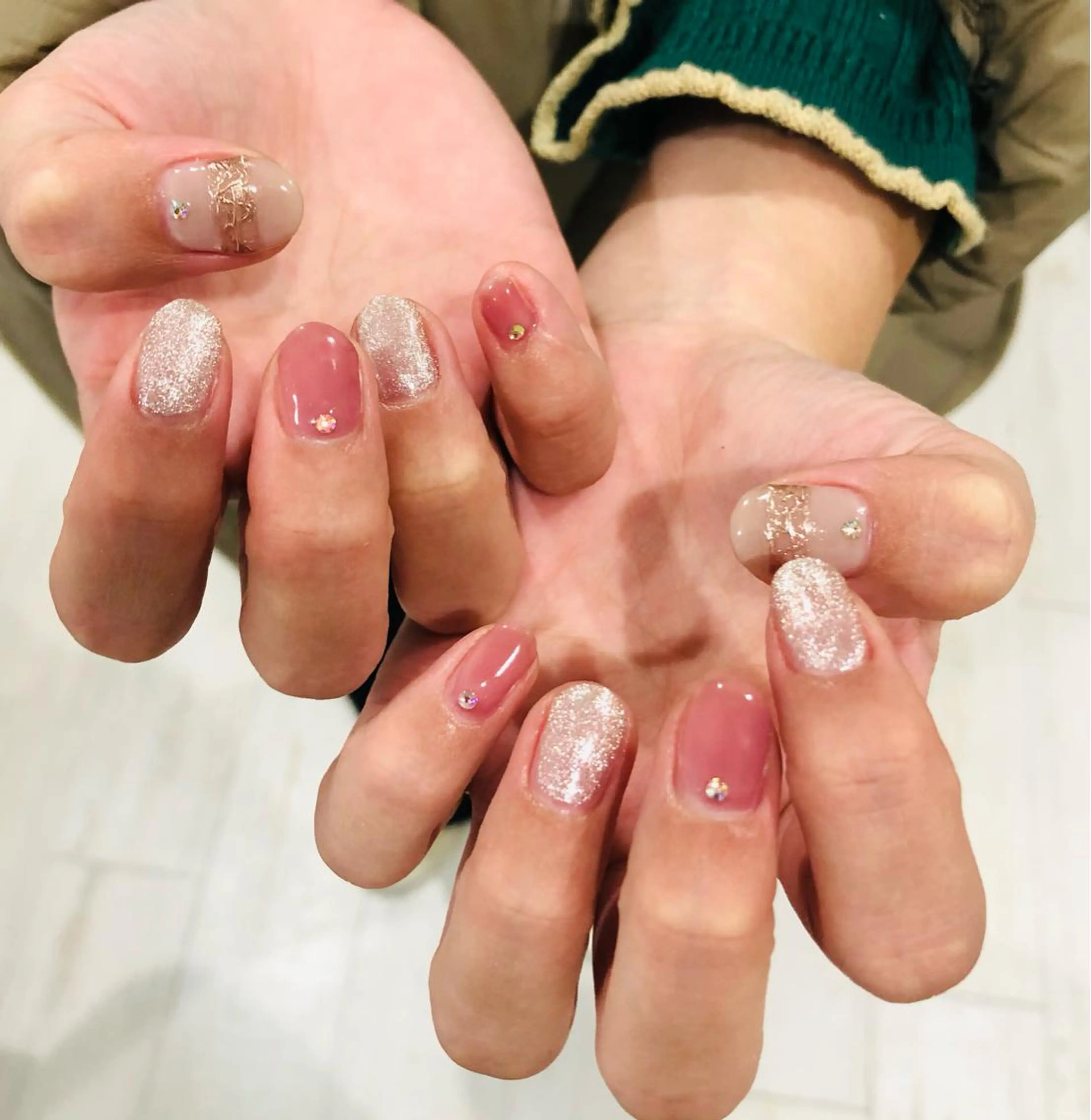 ネイル ニュアンスネイル ツイードネイル 冬ネイル クリスマス H3 hitoのネイルデザイン