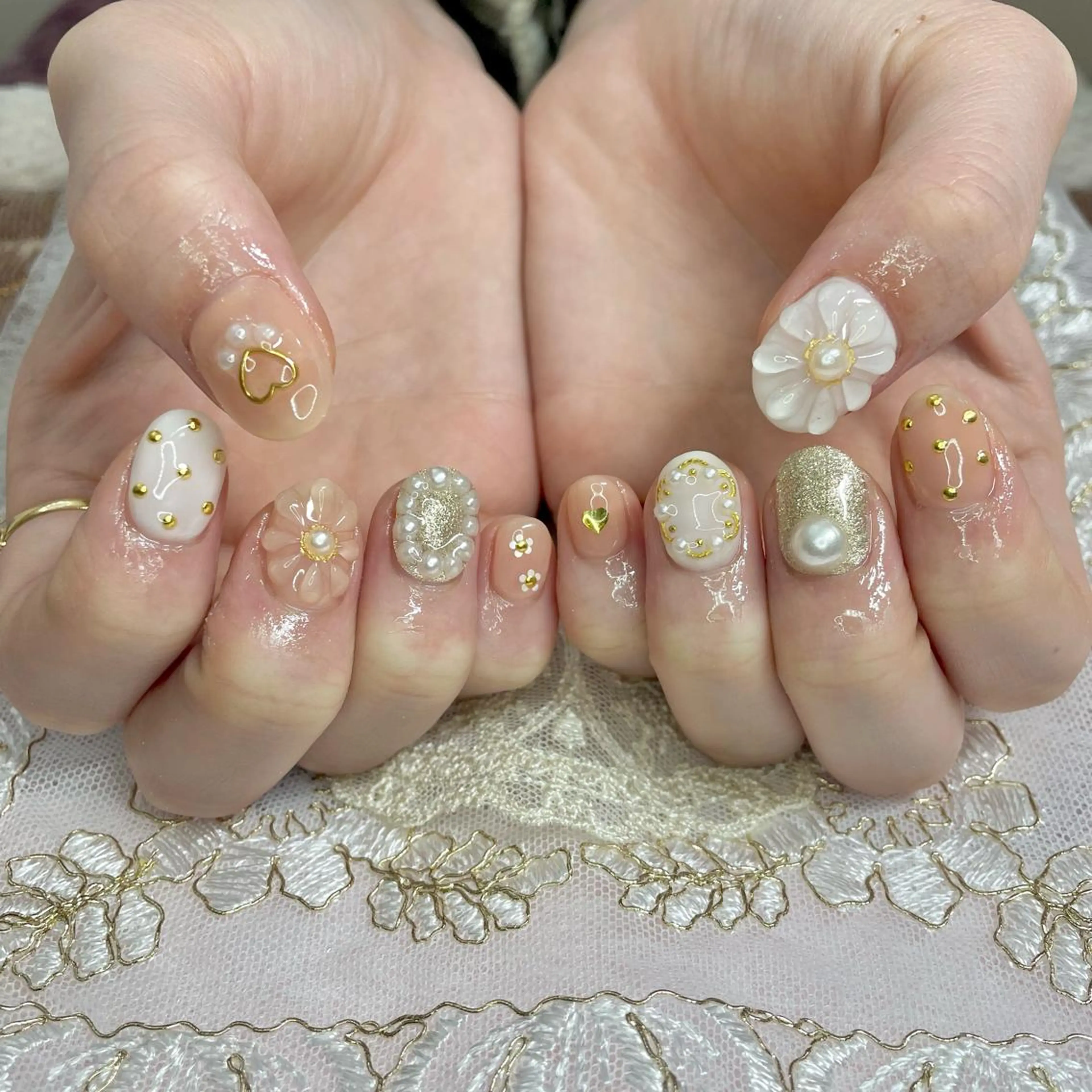 ネイル クリアネイル ジェルネイル ぷっくりネイル 春ネイル J terrace Nailのネイルデザイン