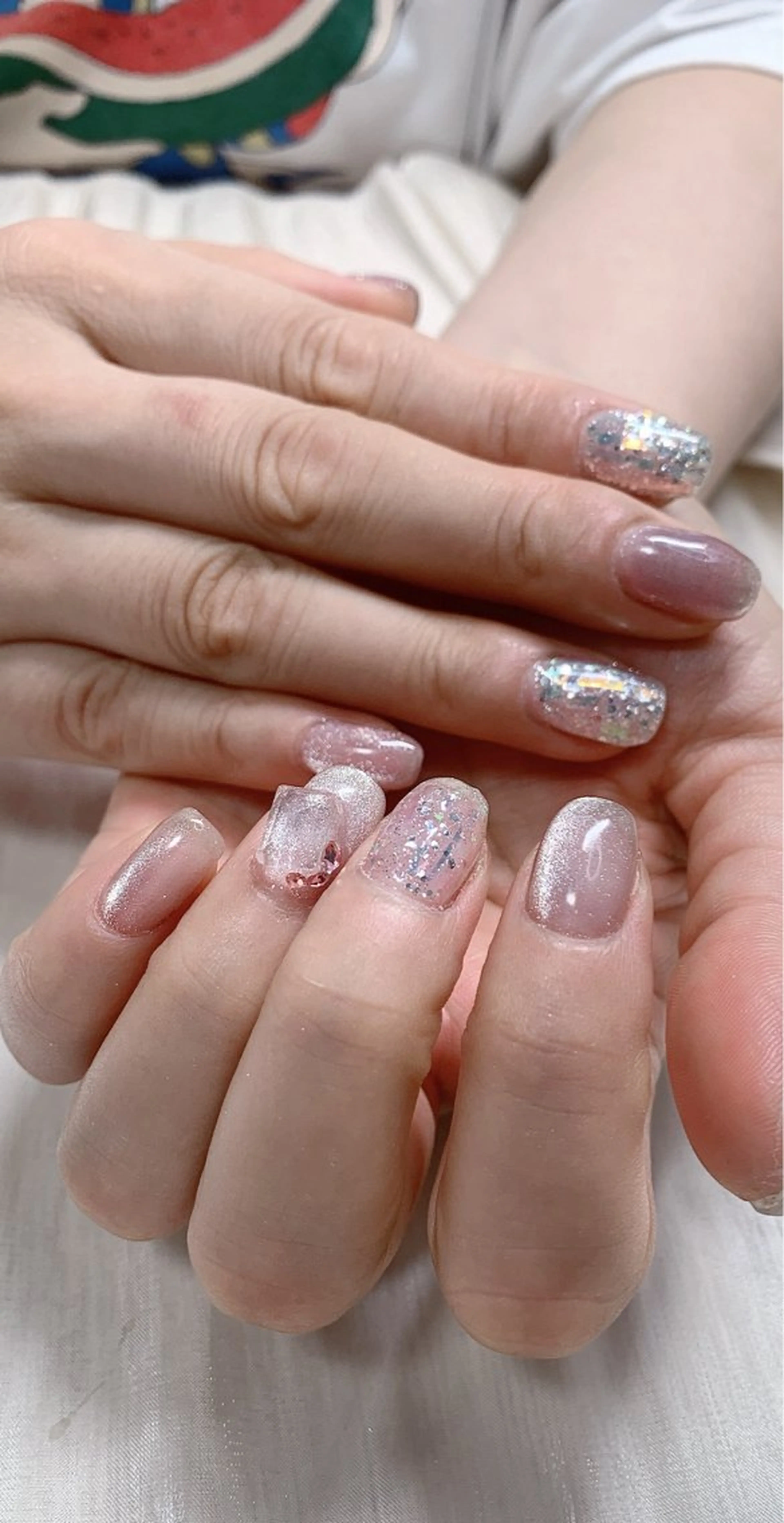 ネイル キラキラネイル マグネットネイル オフィスネイル Cute Tips nailのネイルデザイン