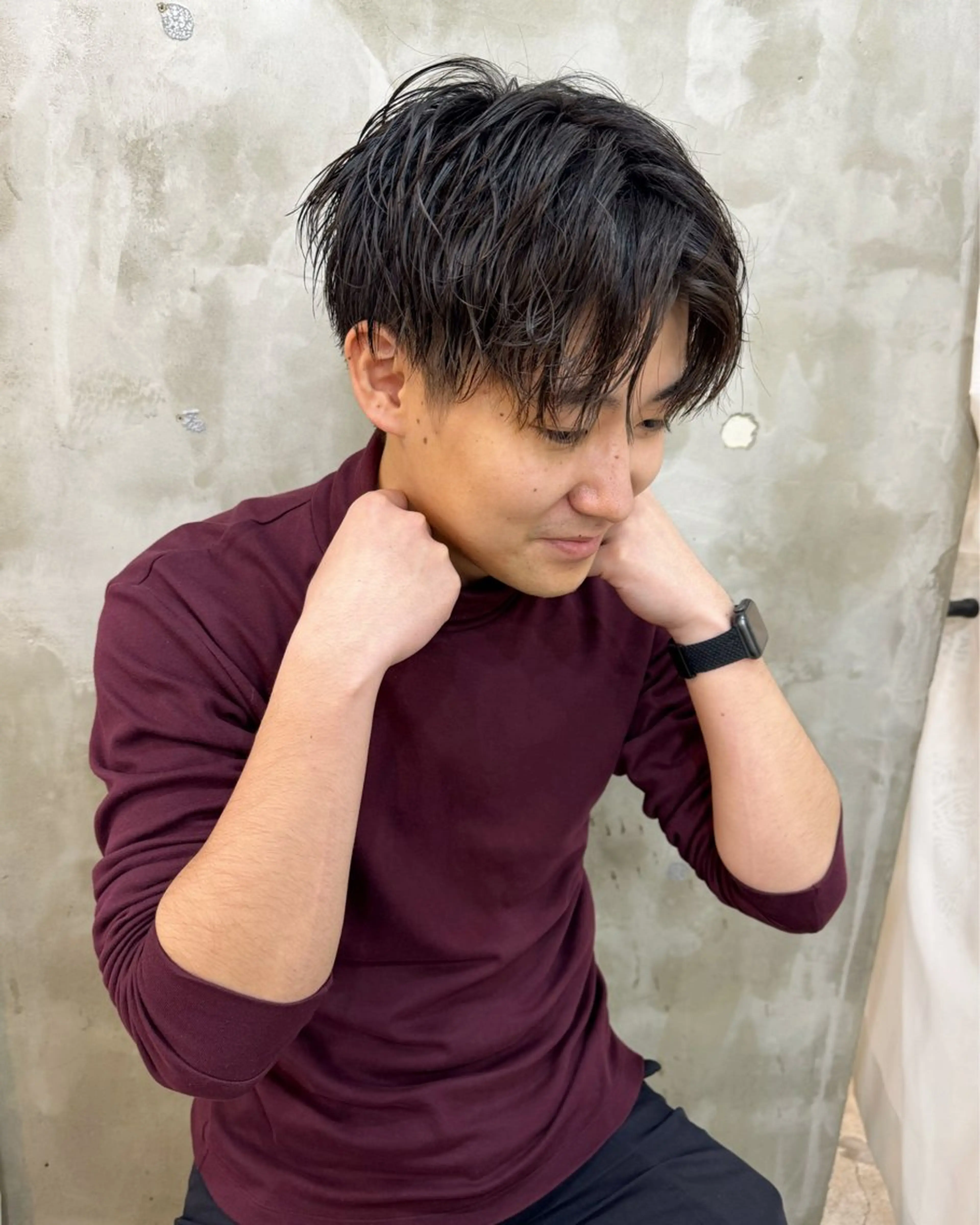 メンズ センターパート 刈り上げ 志賀 あずみのヘアスタイル