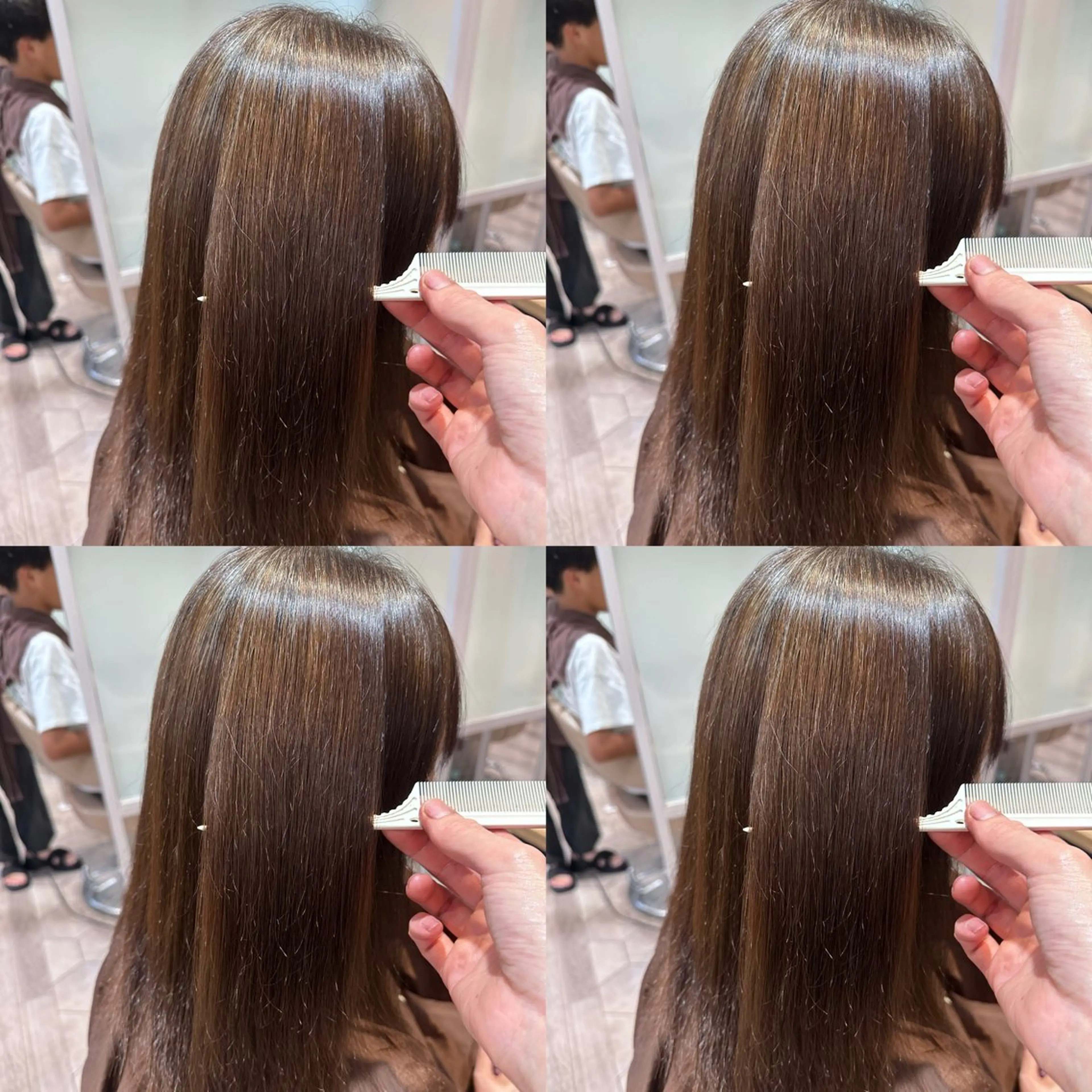 セミロング 酸性ストレート センター南　髪質改善 大引　優のヘアスタイル