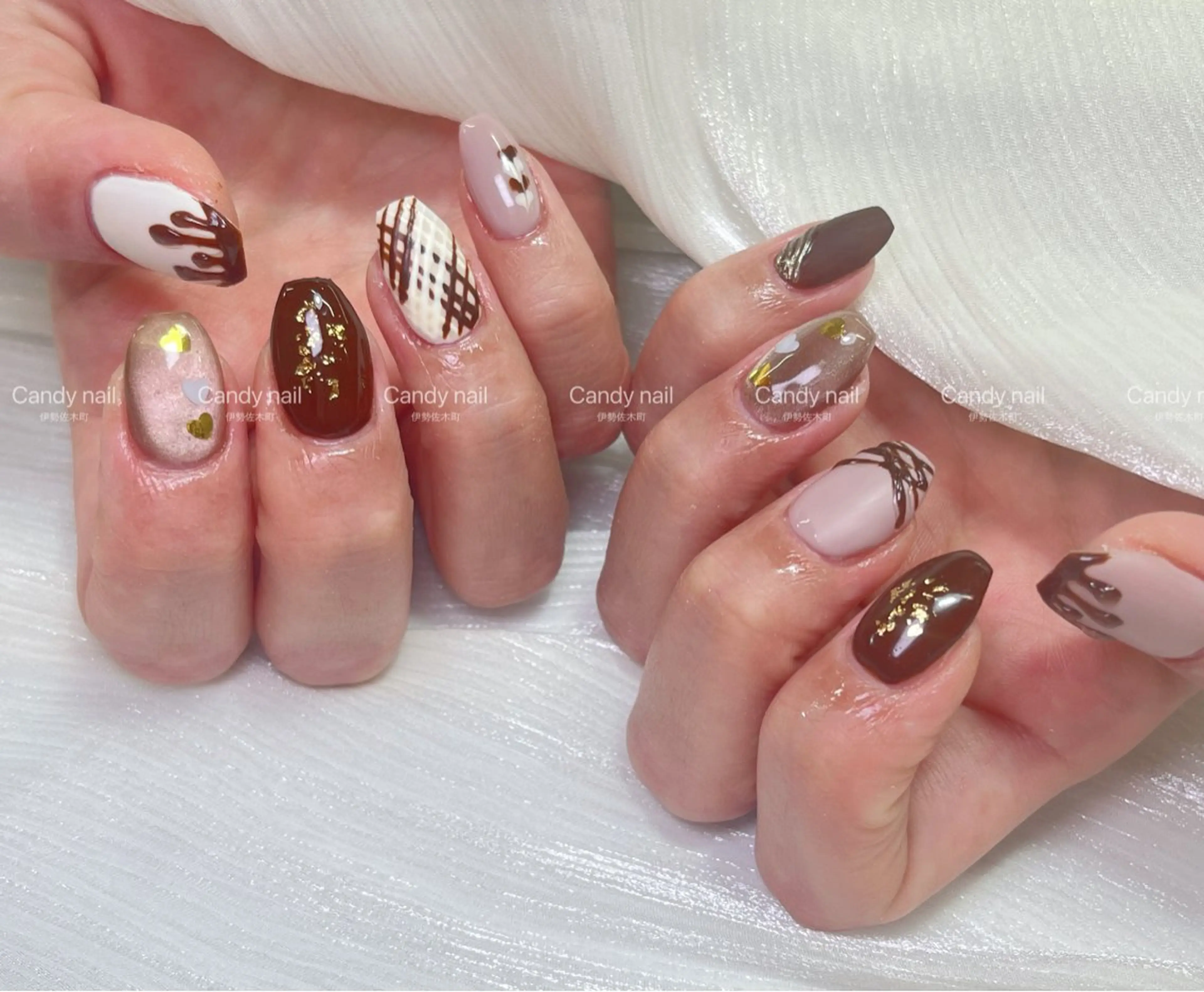 ネイル ジェルネイル candy nail 韓国風ワンホンネイルのネイルデザイン