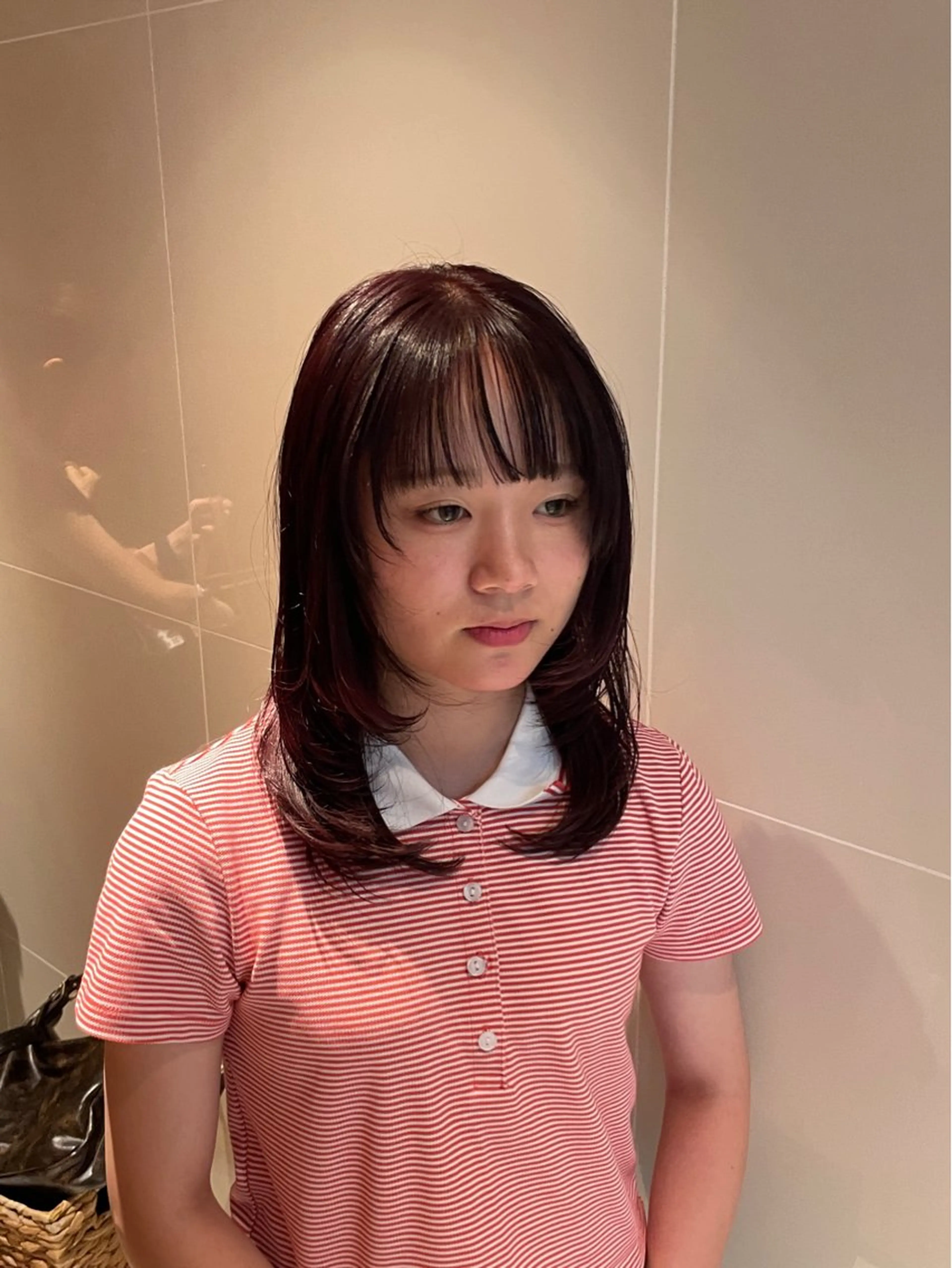 カラー ボルドーカラー カット ヘアカラー トリートメント 縮毛矯正/レイヤー 🌙児玉光瑠のヘアスタイル