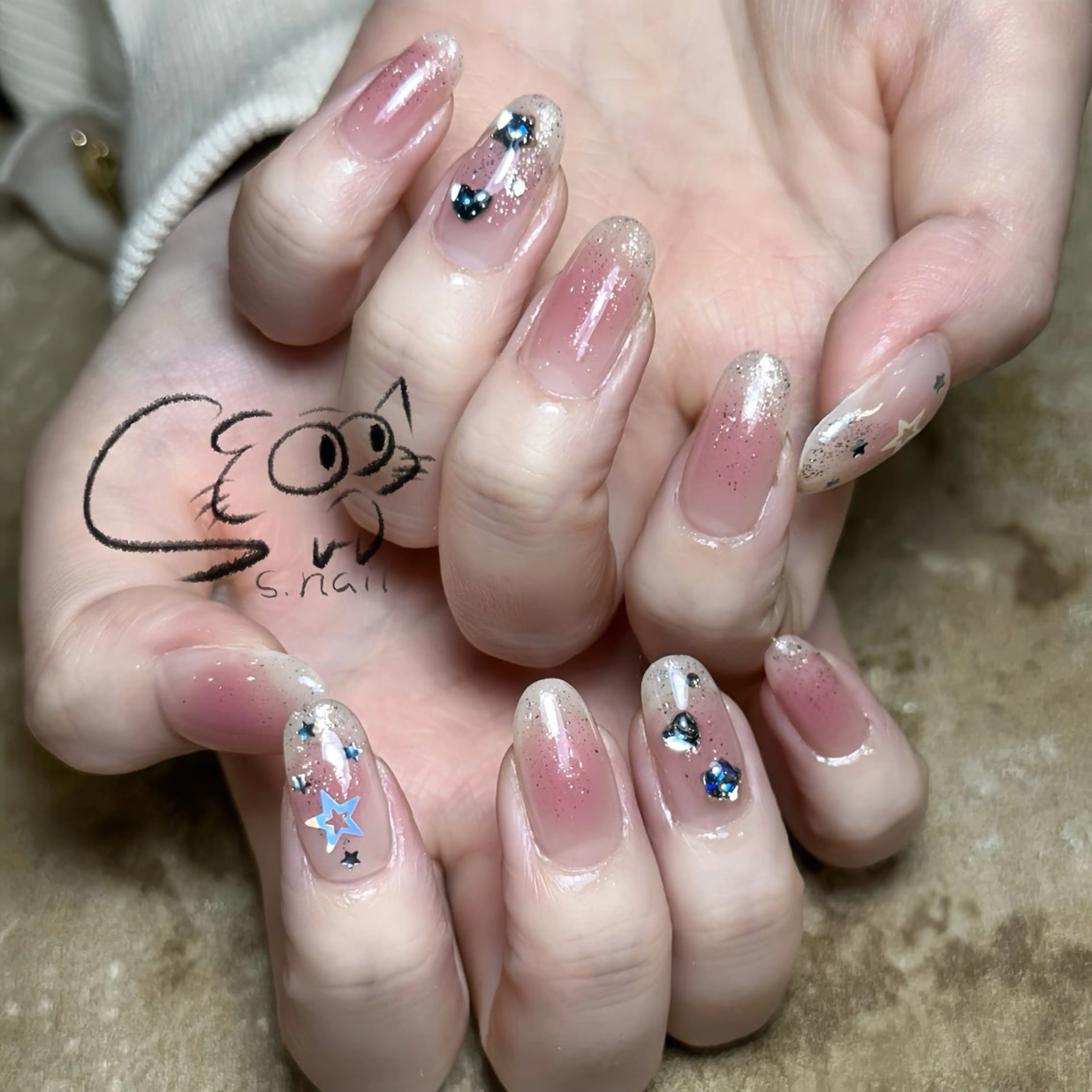 ネイル チークネイル フレンチネイル グラデーション マグネットネイル ワンカラーネイル S.nail _のネイルデザイン