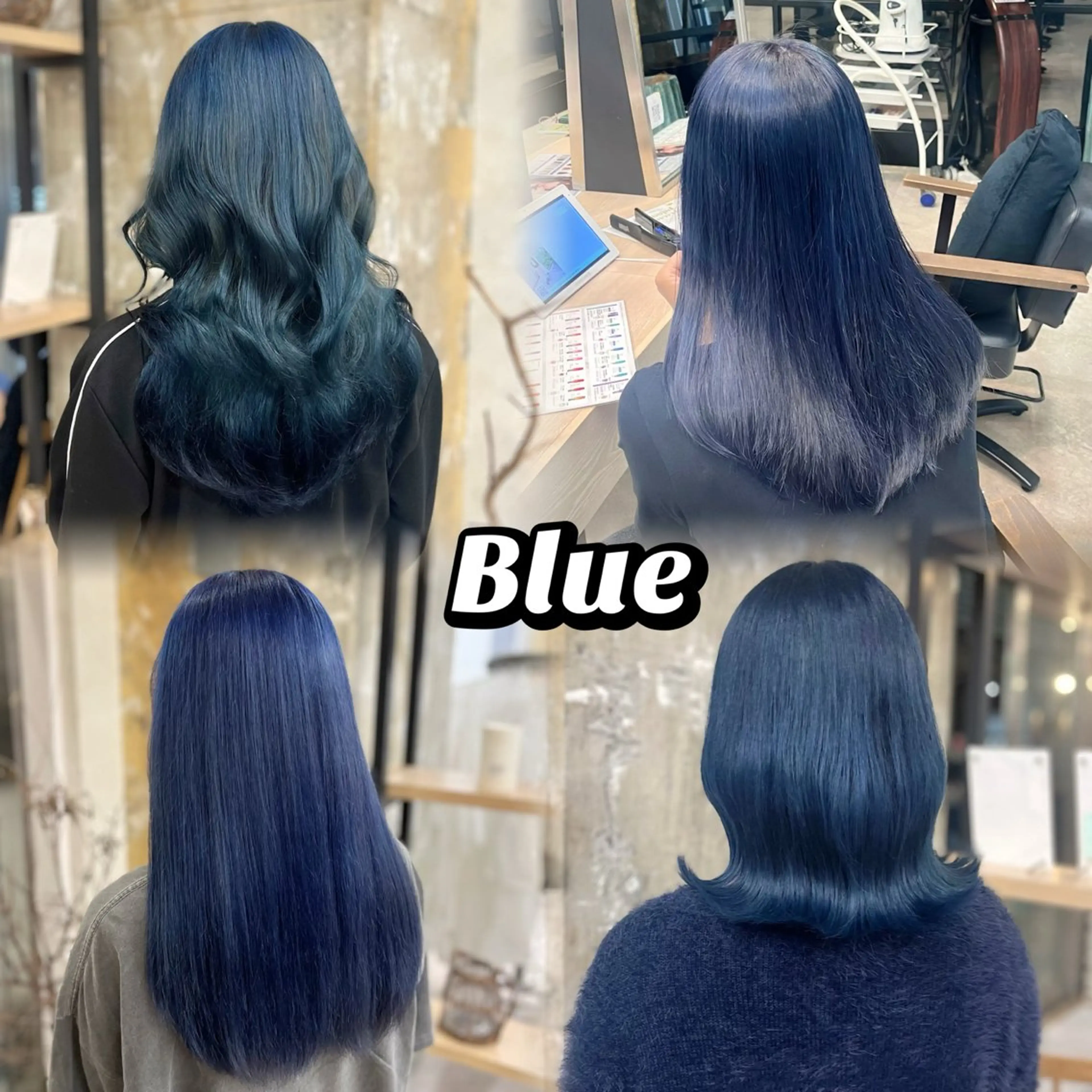 セミロング カラー ブリーチ ブルーカラー 寒色 ♡ レイヤー ┊︎miyuのヘアスタイル