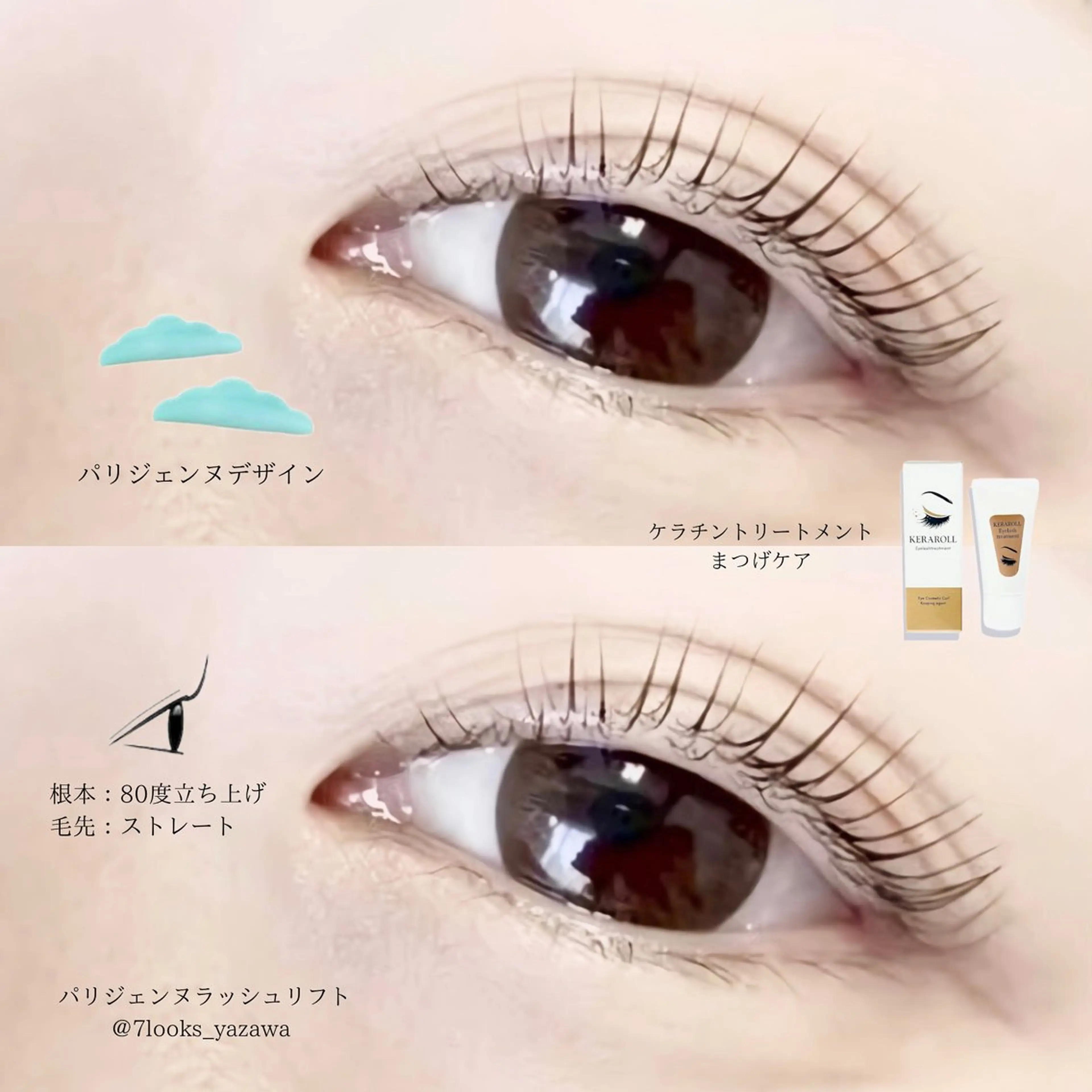 マツエク・マツパ ケラチンラッシュリフト ナチュラル パリジェンヌラッシュリフト マツパ eyelist harukaのマツエク・マツパデザイン