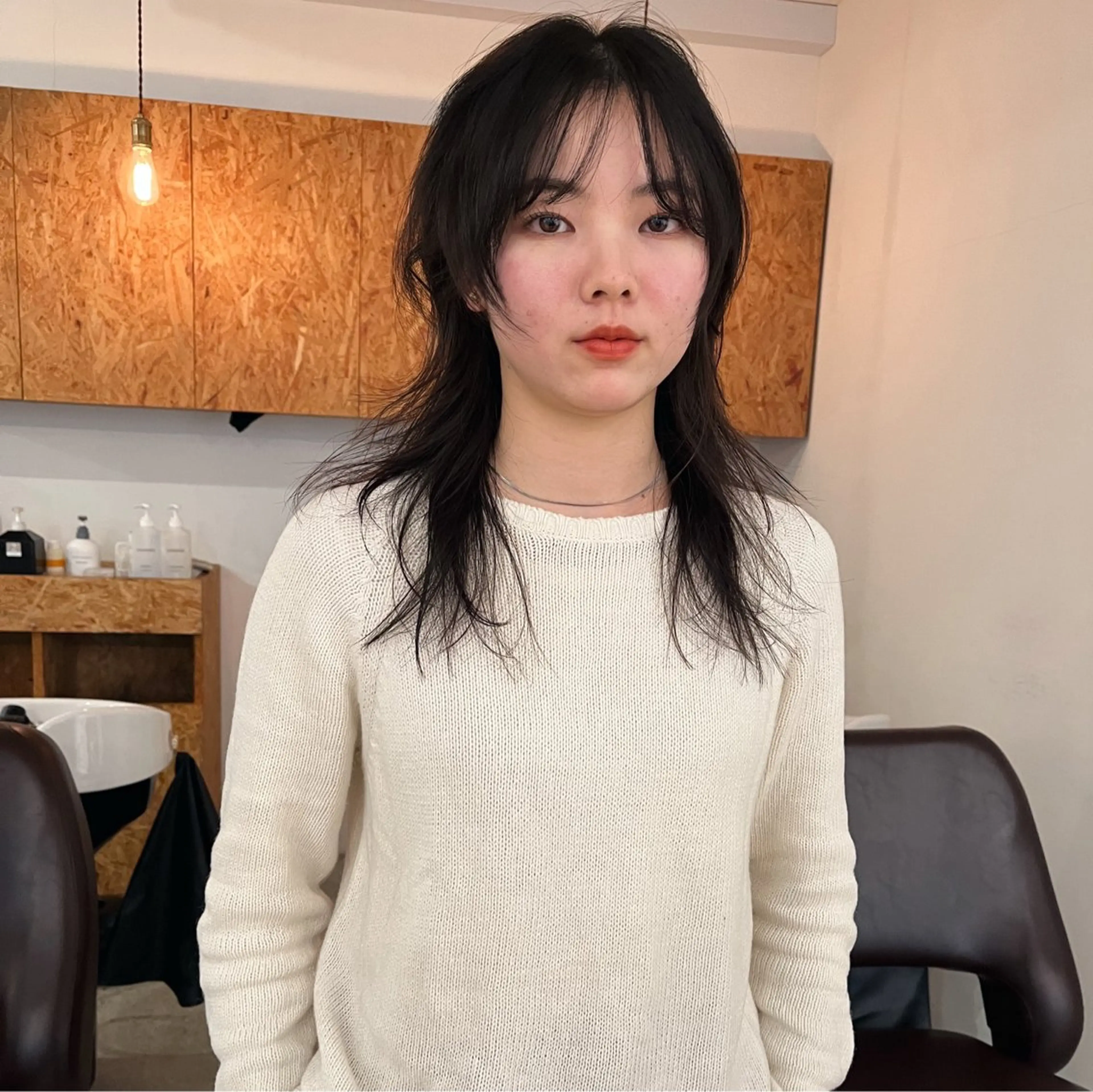 ロング レイヤーカット ロング ウルフカット 暖色/パーマ 🌼クニトウメイのヘアスタイル