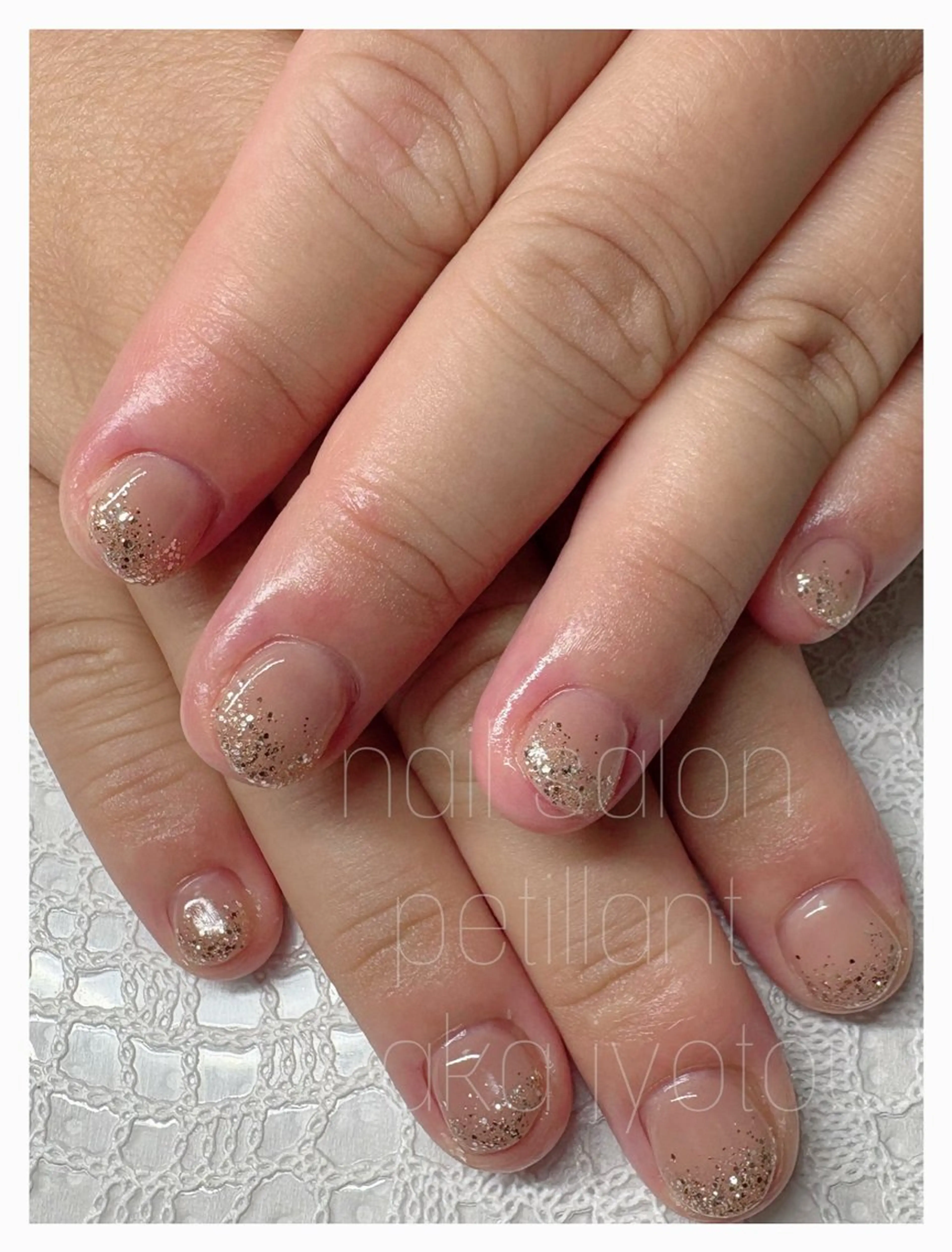 ネイル アートネイル グラデーション ラメ(グリッター) ワンカラーネイル nail salon petillantのネイルデザイン