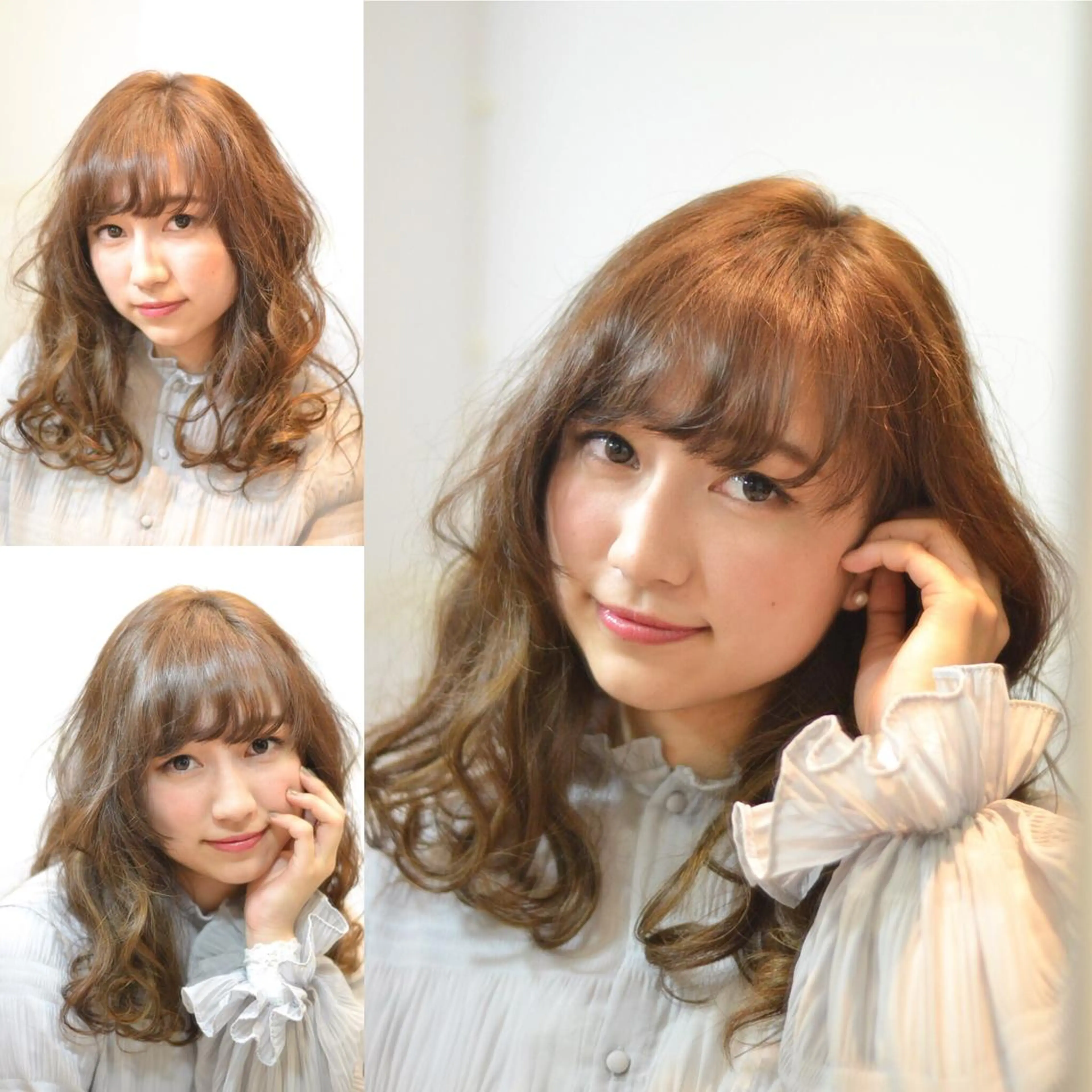 ミディアム カラー パーマ カット パーマ 大木 拓瑞のヘアスタイル