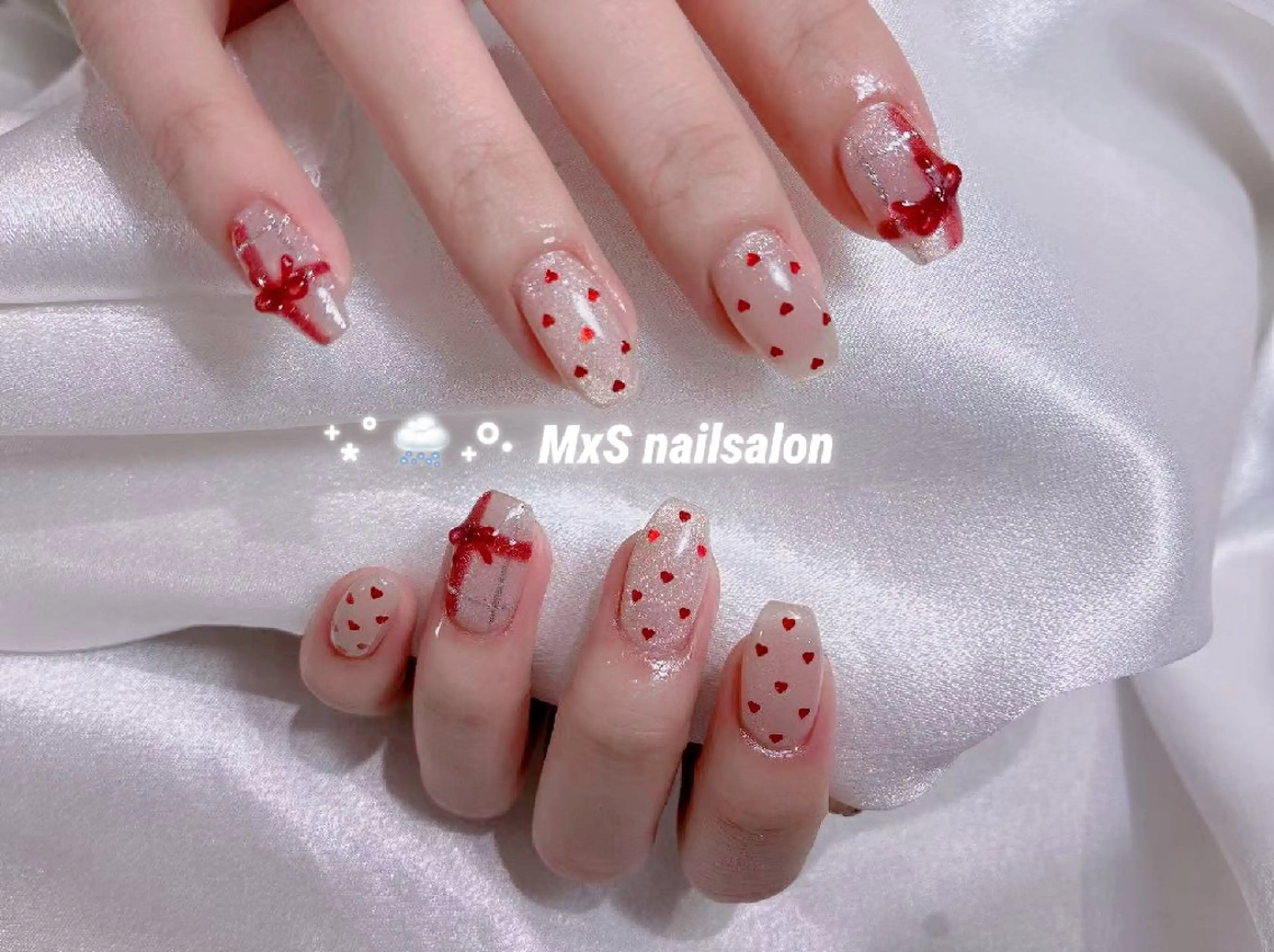 ネイル ジェルネイル 韓国ネイル マグネットネイル パラジェル ワンホンネイル ハンドネイル M×S Nail みなのネイルデザイン
