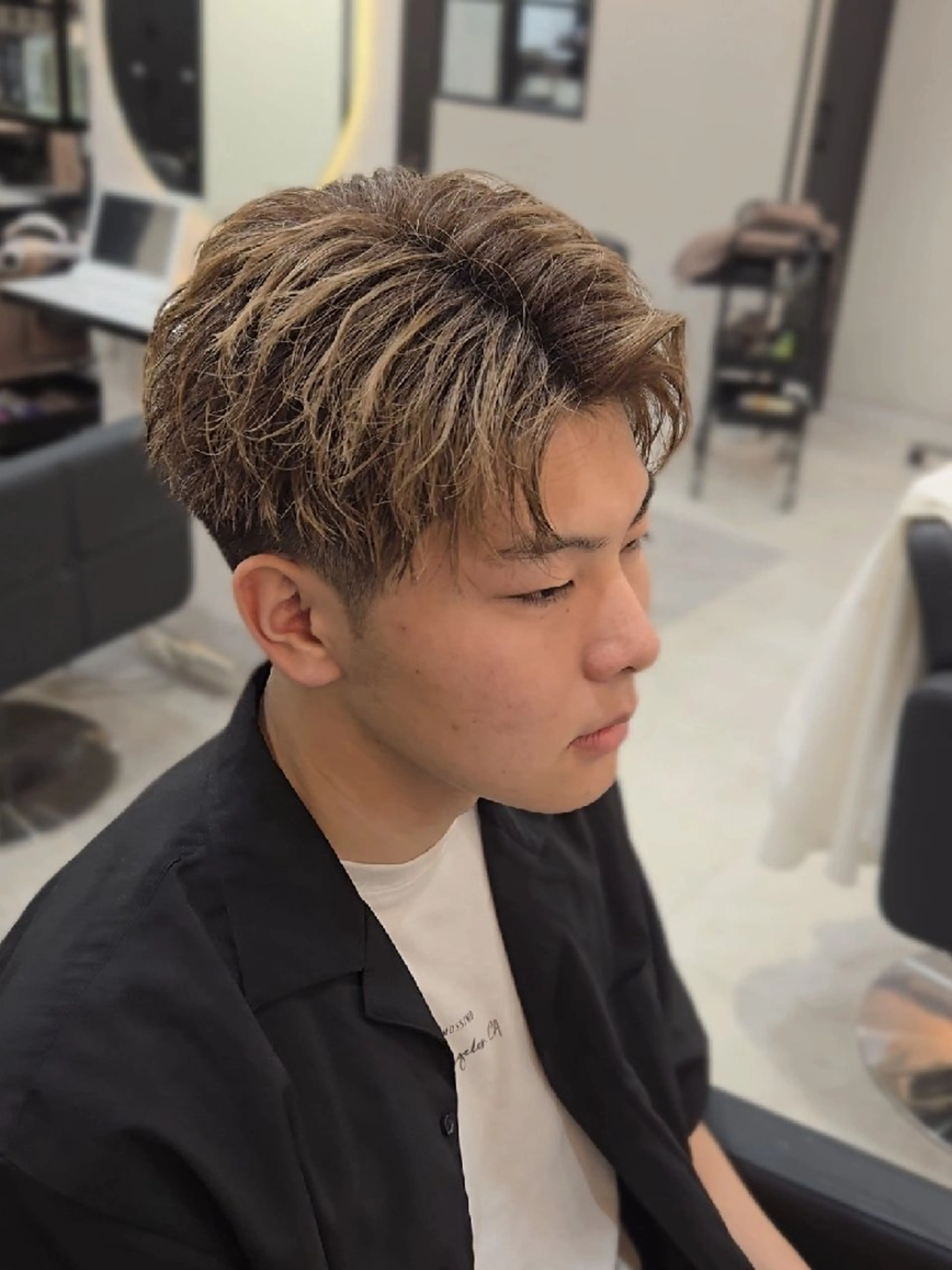 メンズパーマ×メッシュの写真