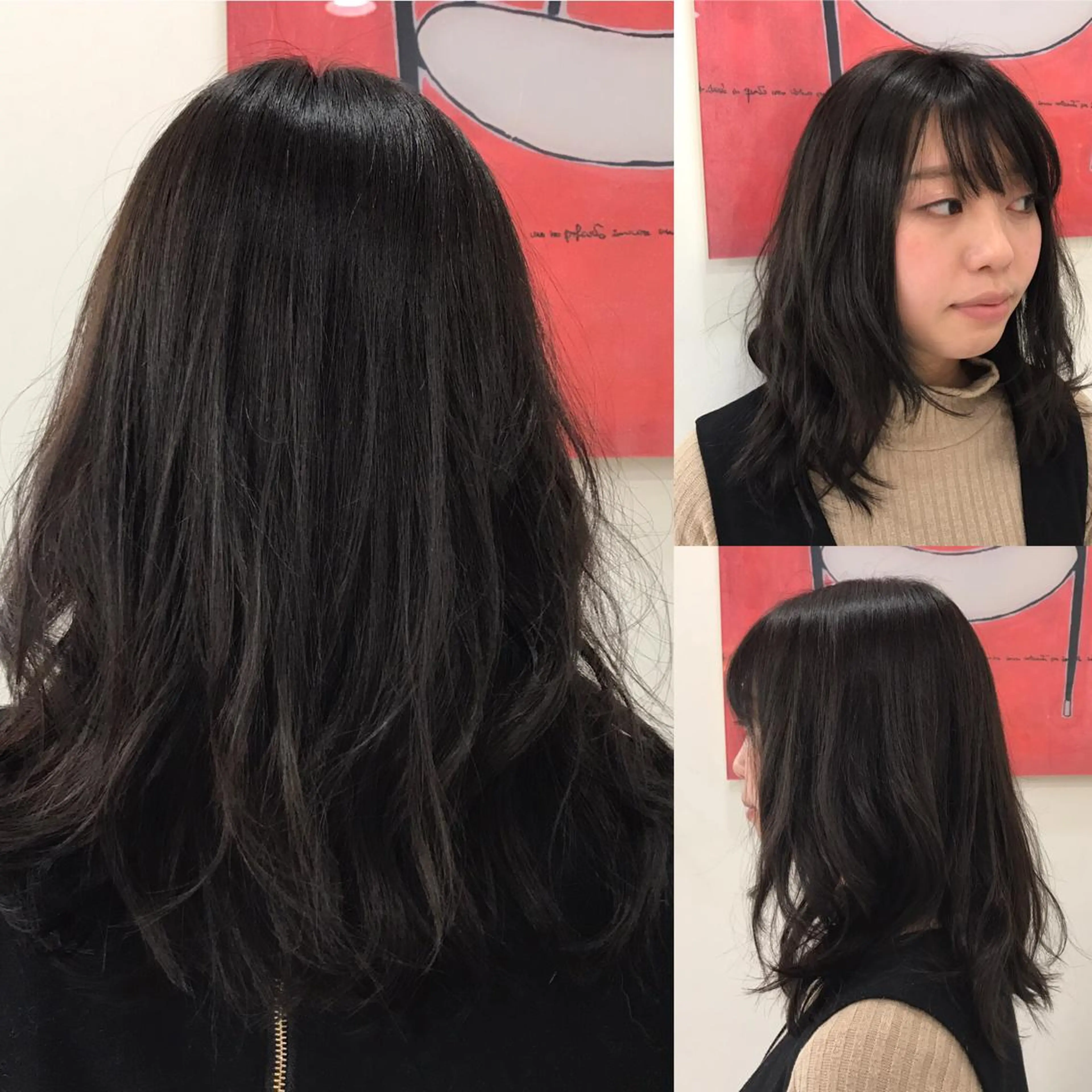 セミロング カラー 縮毛/レイヤー 韓国/橋口のヘアスタイル