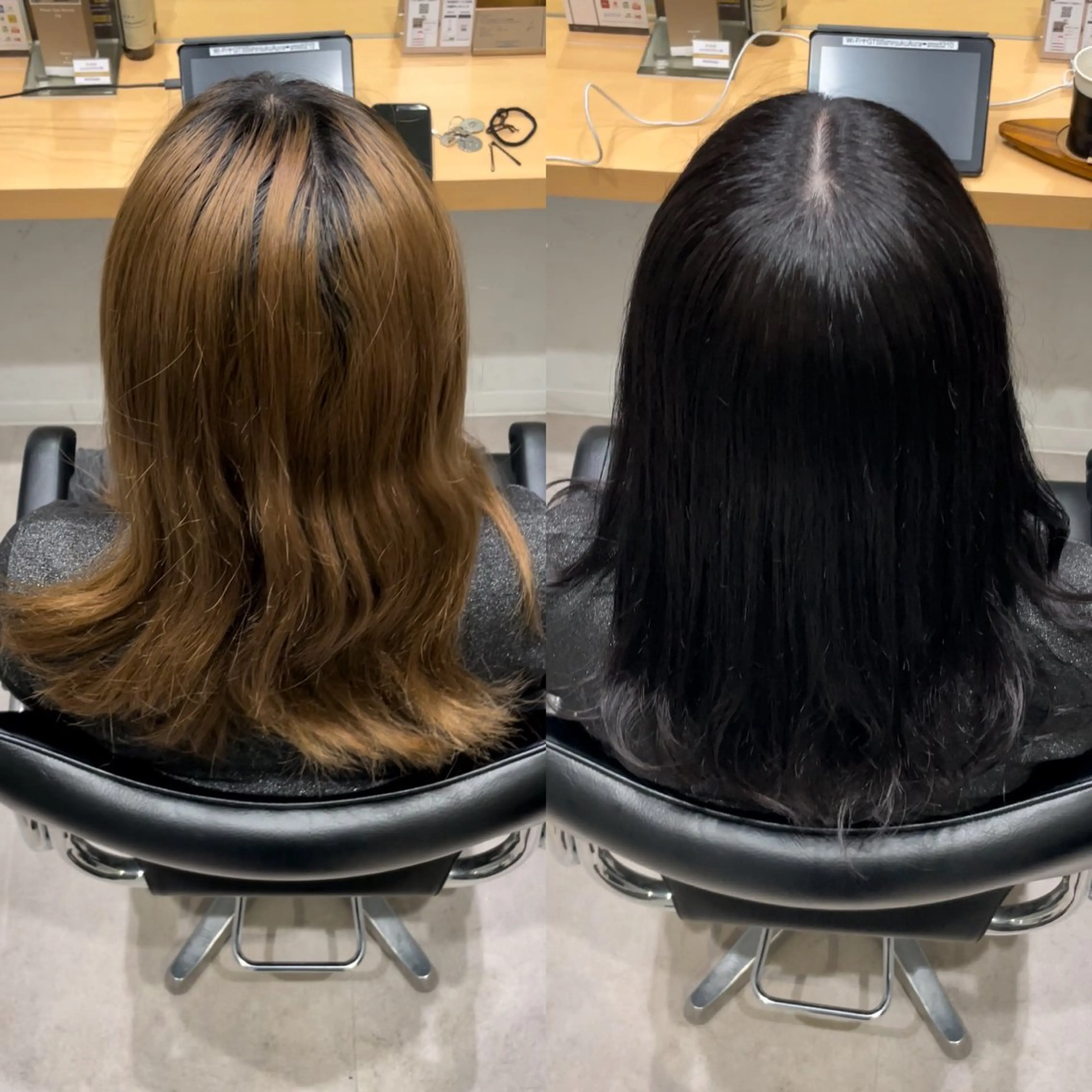 セミロング カラー アディクシーカラー 透明感カラー エドルカラー グレージュ トリートメント 髪質改善ヘアケア 艶髪特化/上田のヘアスタイル