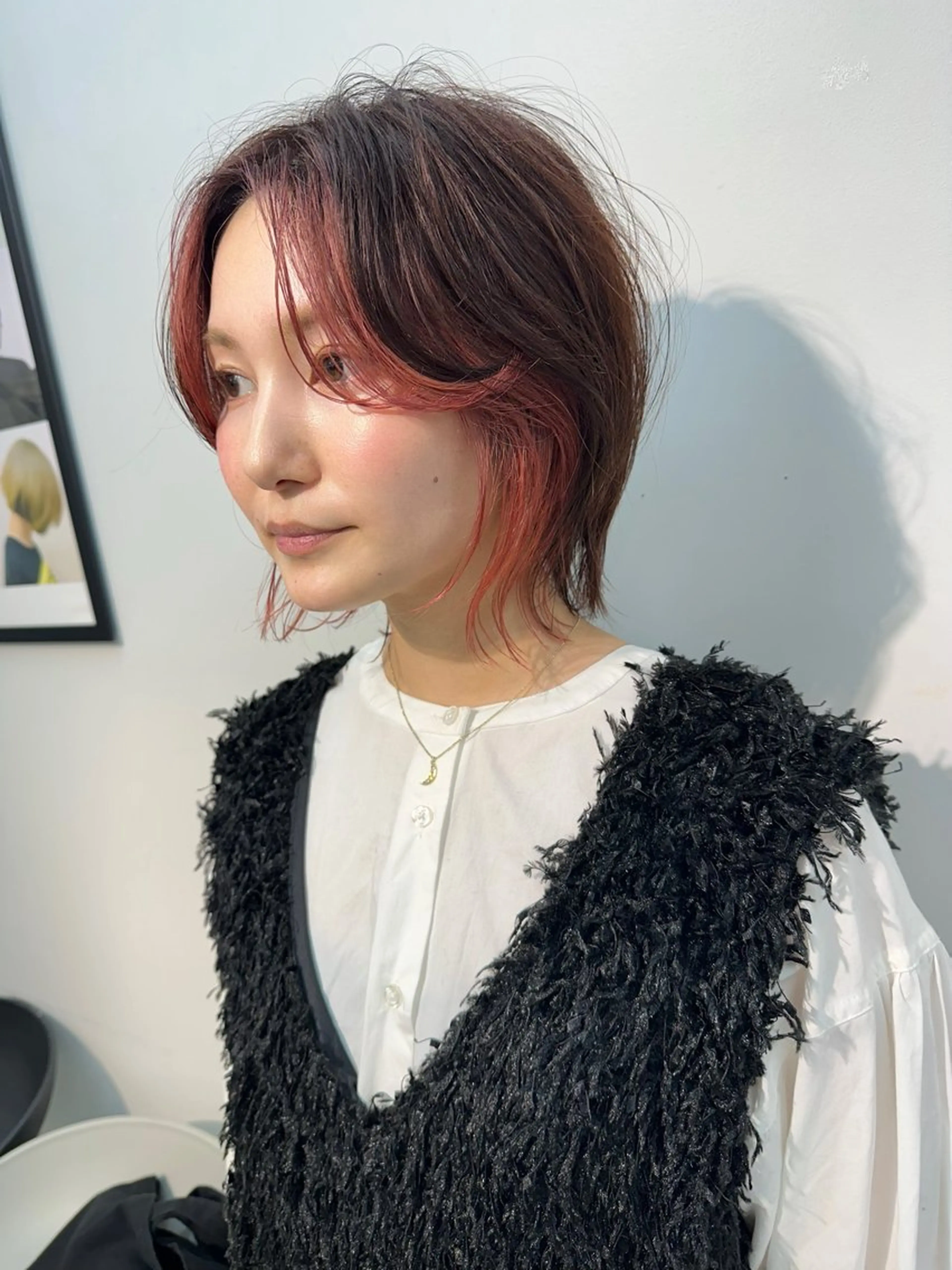 カラー RIN パーマ/暖色カラーのヘアスタイル