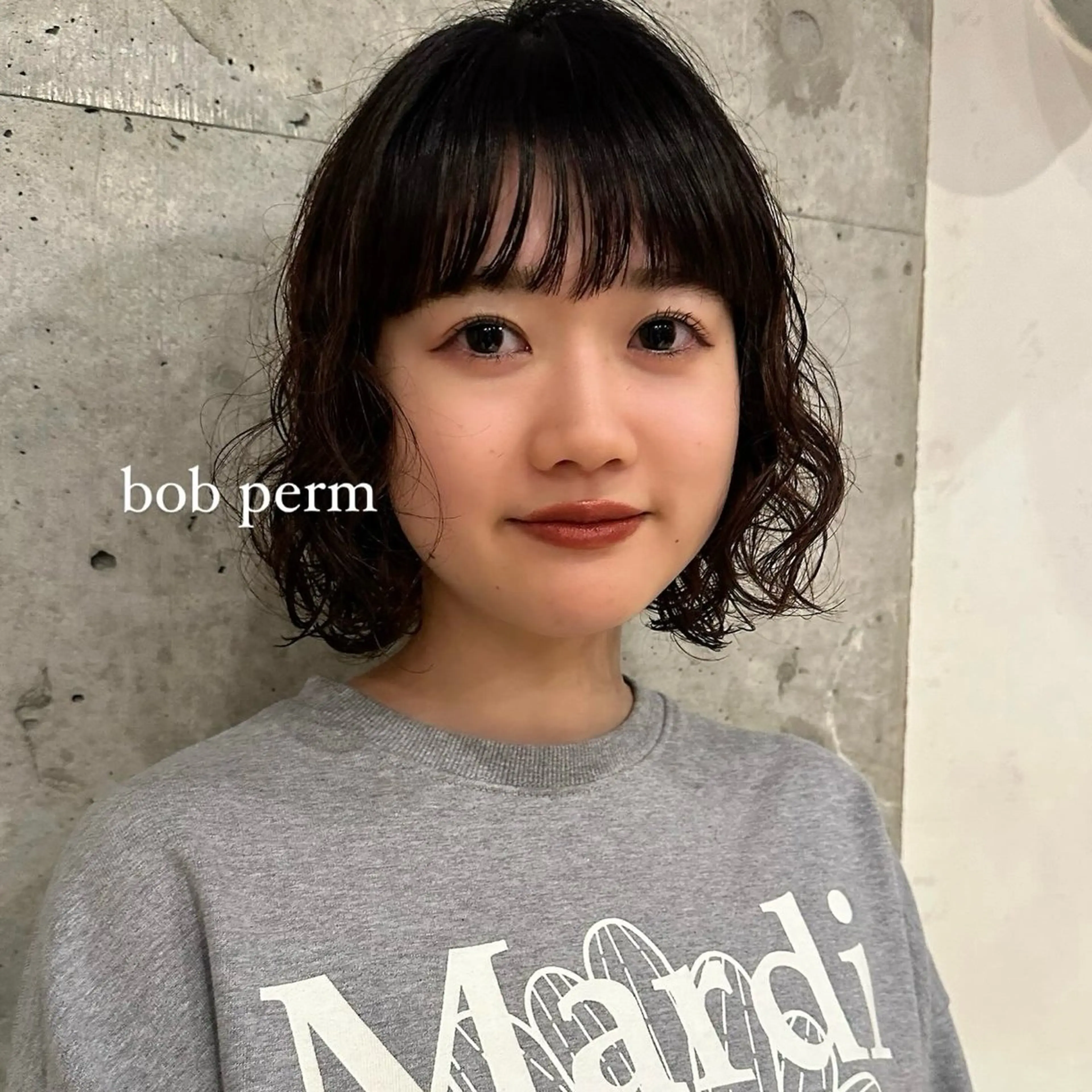 ショート カラー パーマ ボブ ボブ/レイヤー/ニュ アンスパーマ/小夏のヘアスタイル