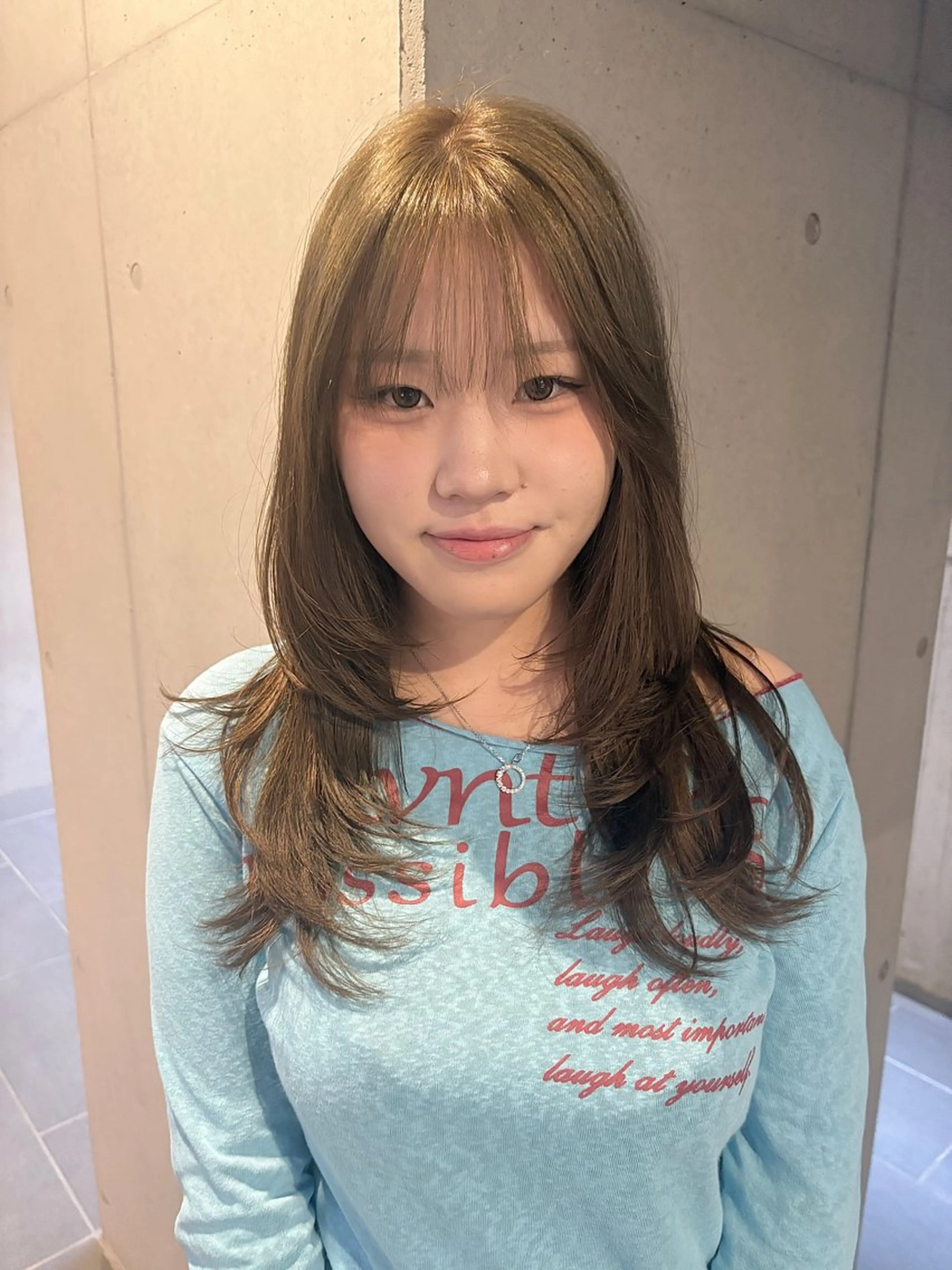 セミロング カラー カット ヘアカラー トリートメント 韓国レイヤー/柔らか カラー/RIN🎀のヘアスタイル