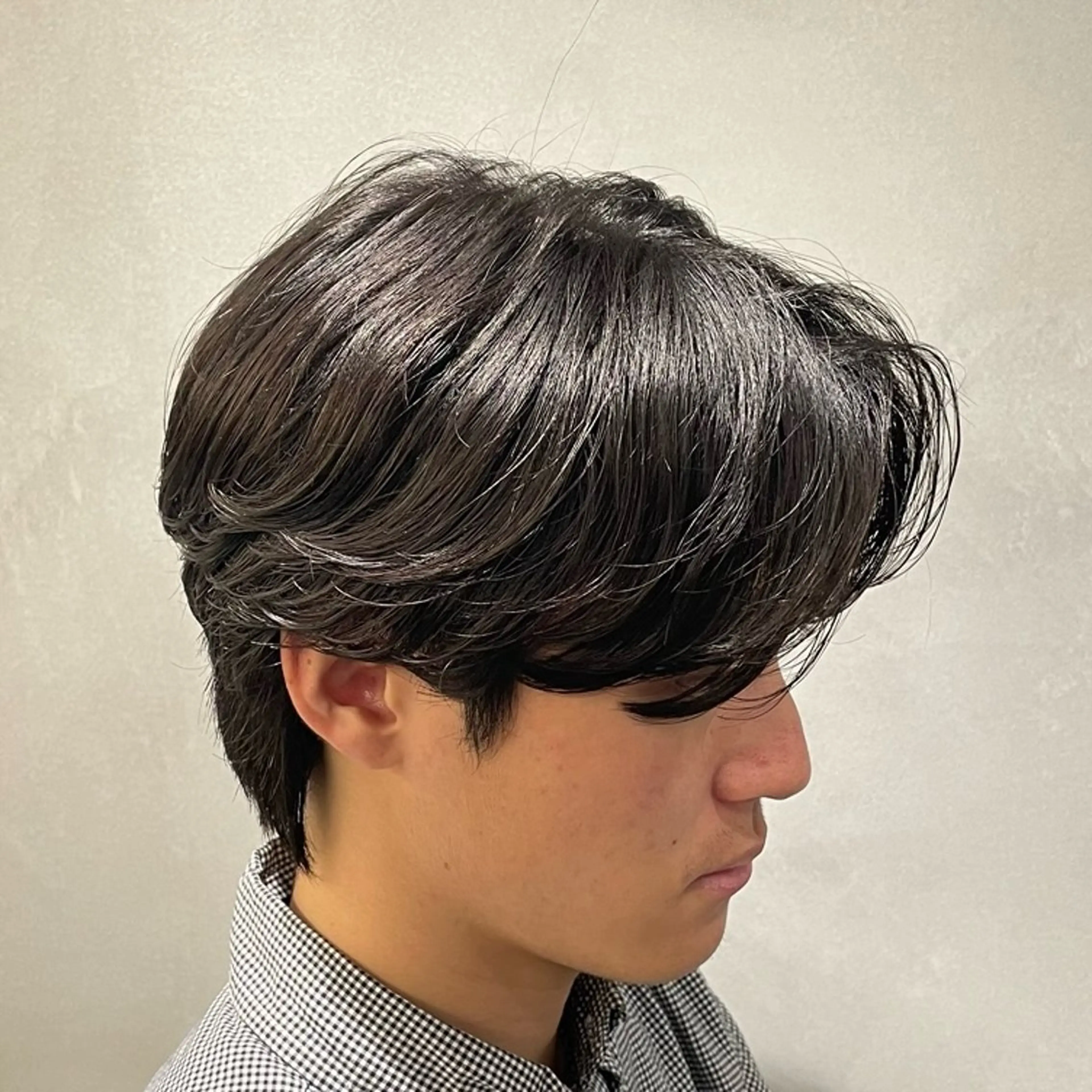 ミディアム パーマ ヘアアレンジ メンズ カット パーマ fifth 石川 凪のヘアスタイル