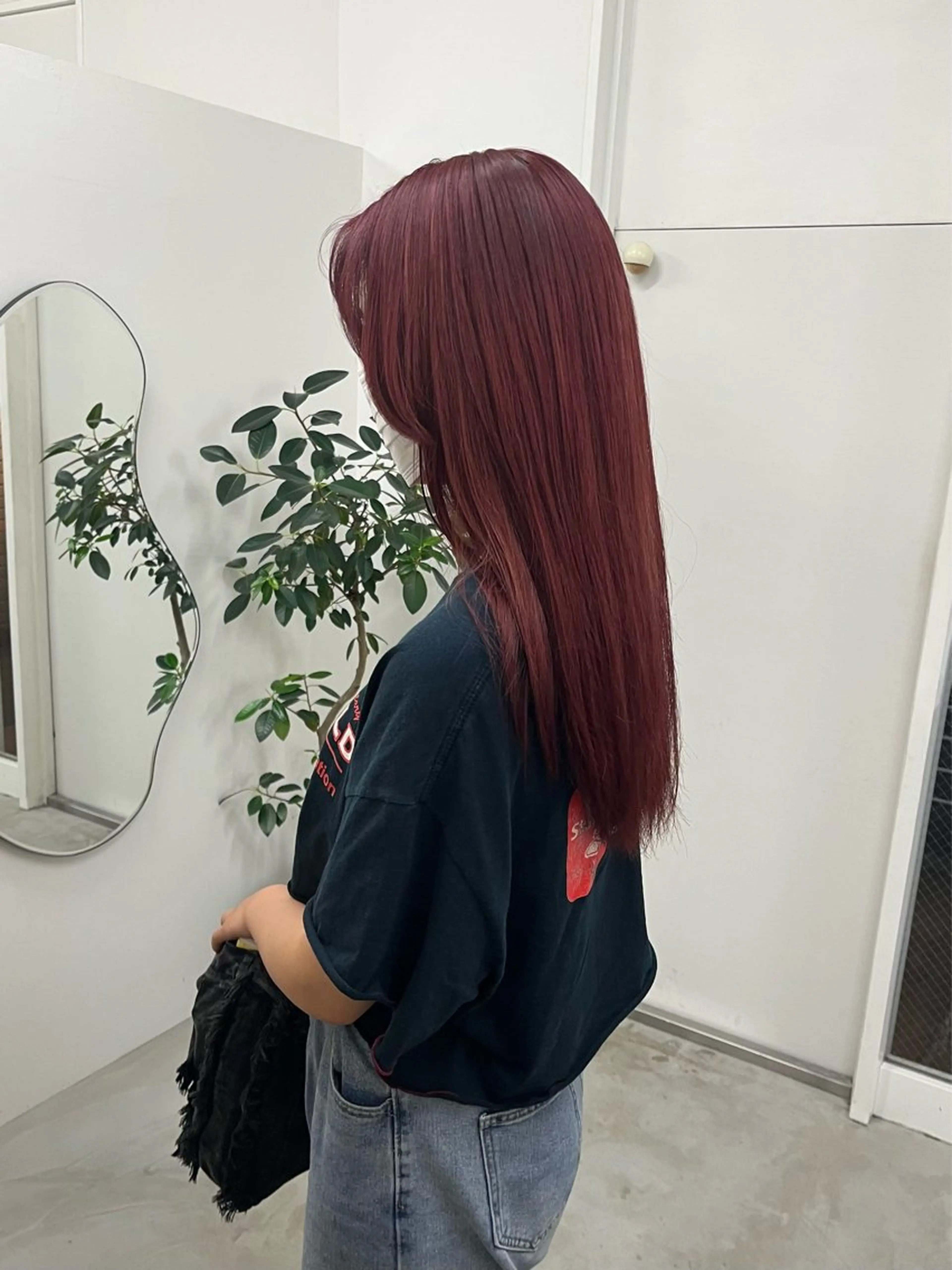 ロング カラー ブリーチ ダブルカラー ブリーチなしカラー レッドカラー person♡kii マオのヘアスタイル