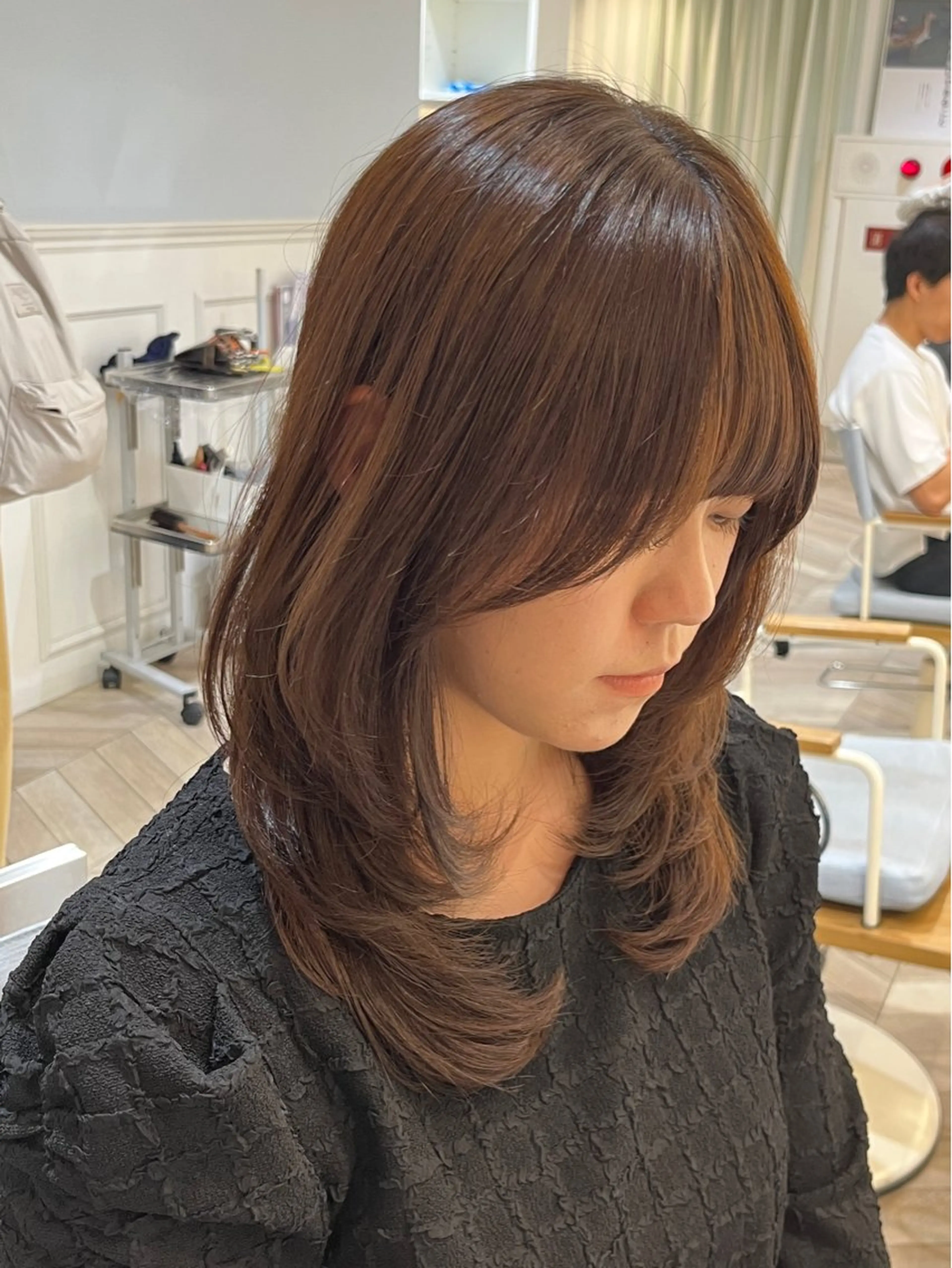 ミディアム カラー ミディアムレイヤー レイヤーカット カット ヘアカラー レイヤー⭐️カラー ⭐️平川雅史のヘアスタイル
