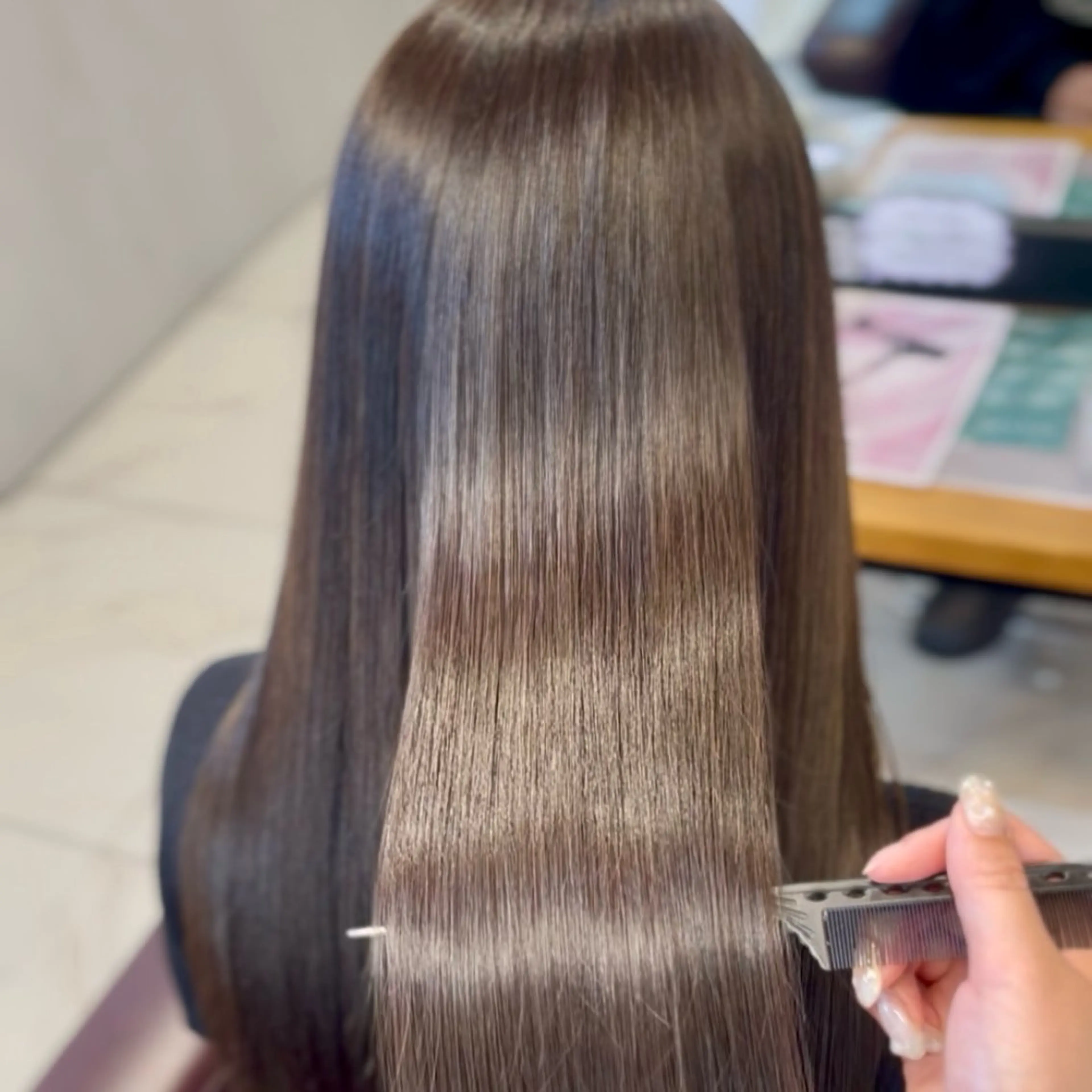 ロング カラー 透明感カラー オリーブカラー 髪質改善 ヘアカラー トリートメント りおな/髪質改善/ カラー /平尾のヘアスタイル