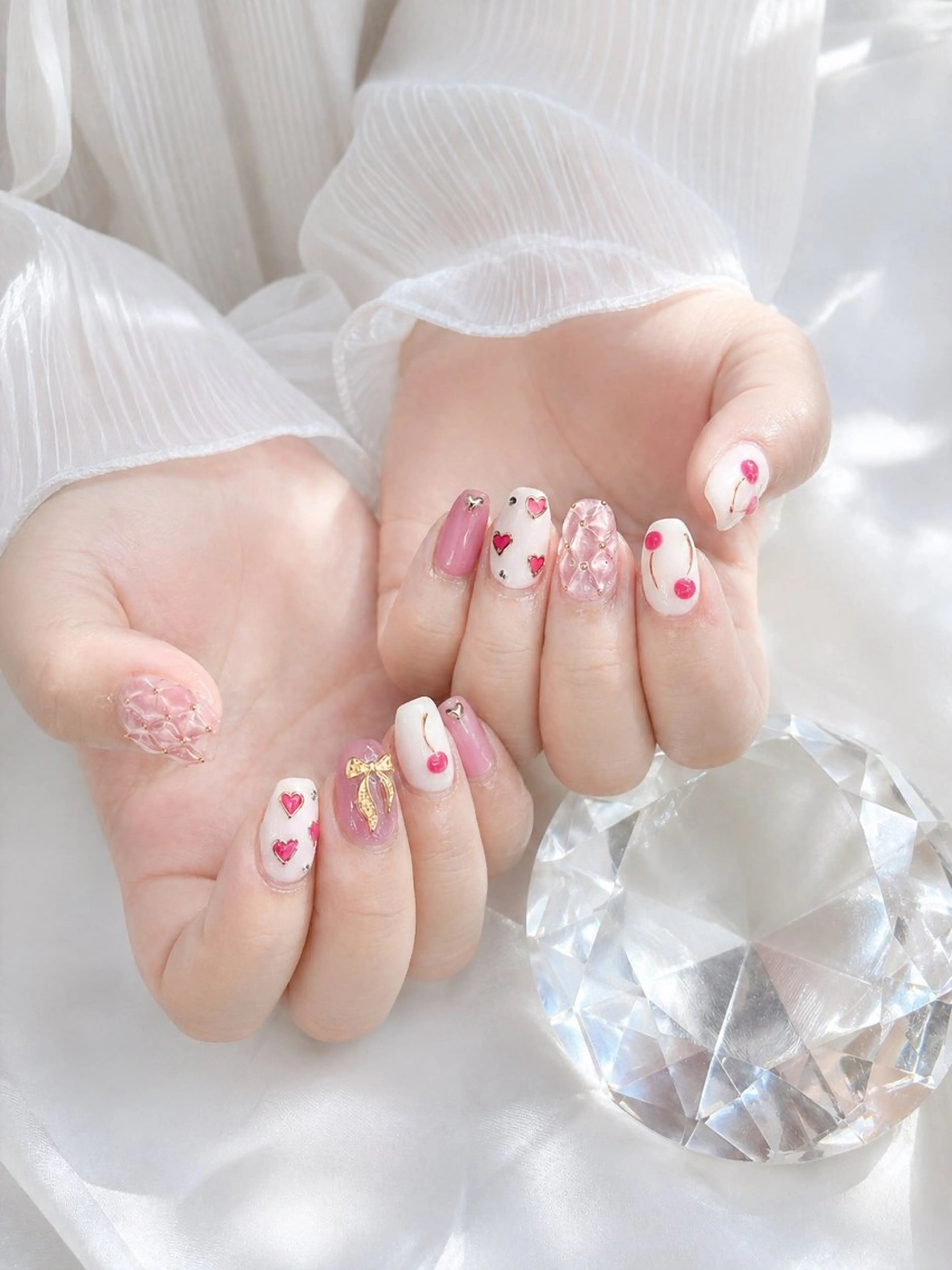 ネイル アートネイル オーロラネイル チークネイル 長さ出し フットネイル ハンドネイル Chan nailsのネイルデザイン