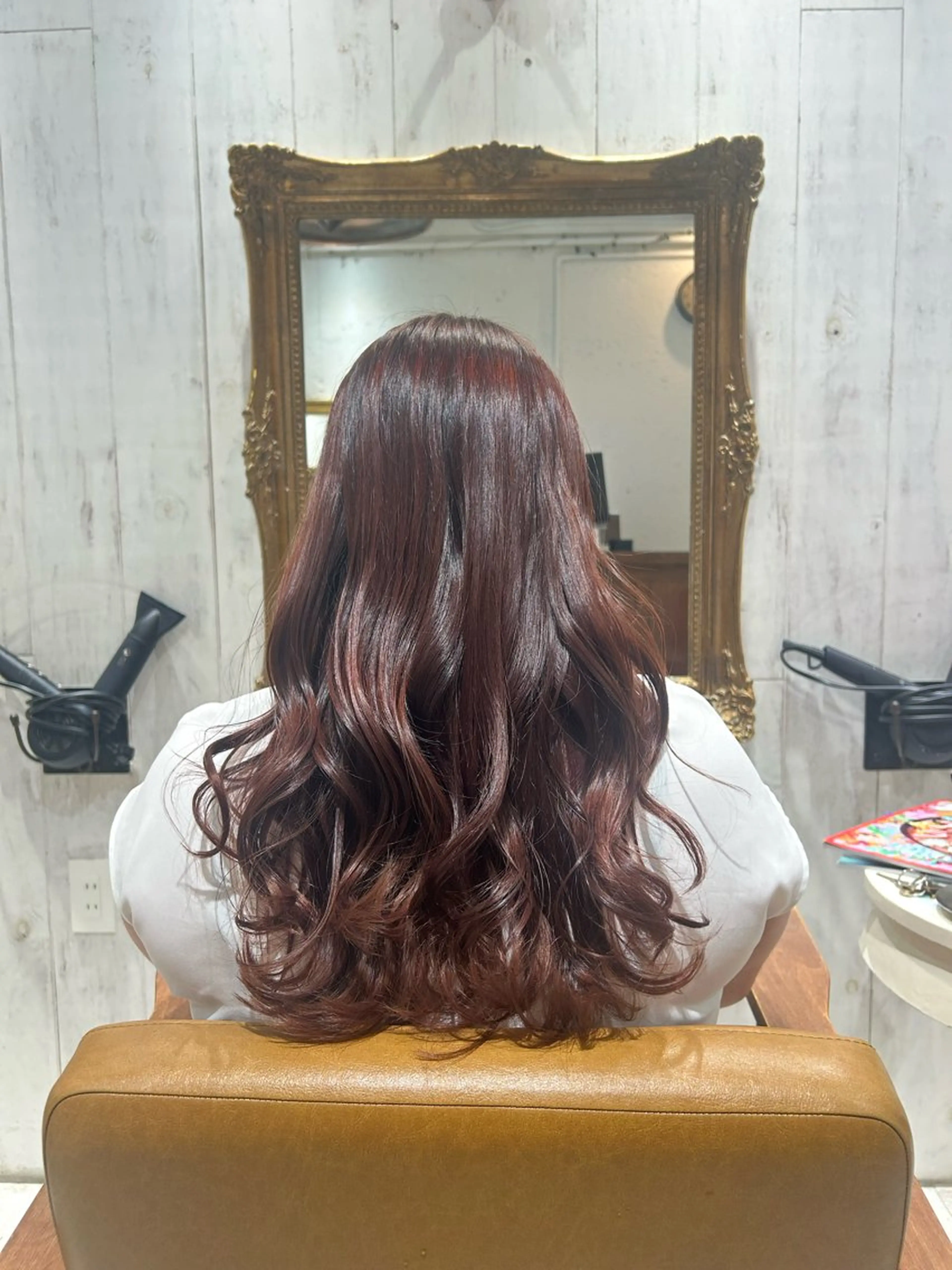 ロング カラー ピンクカラー ヘアカラー re view 日和のヘアスタイル