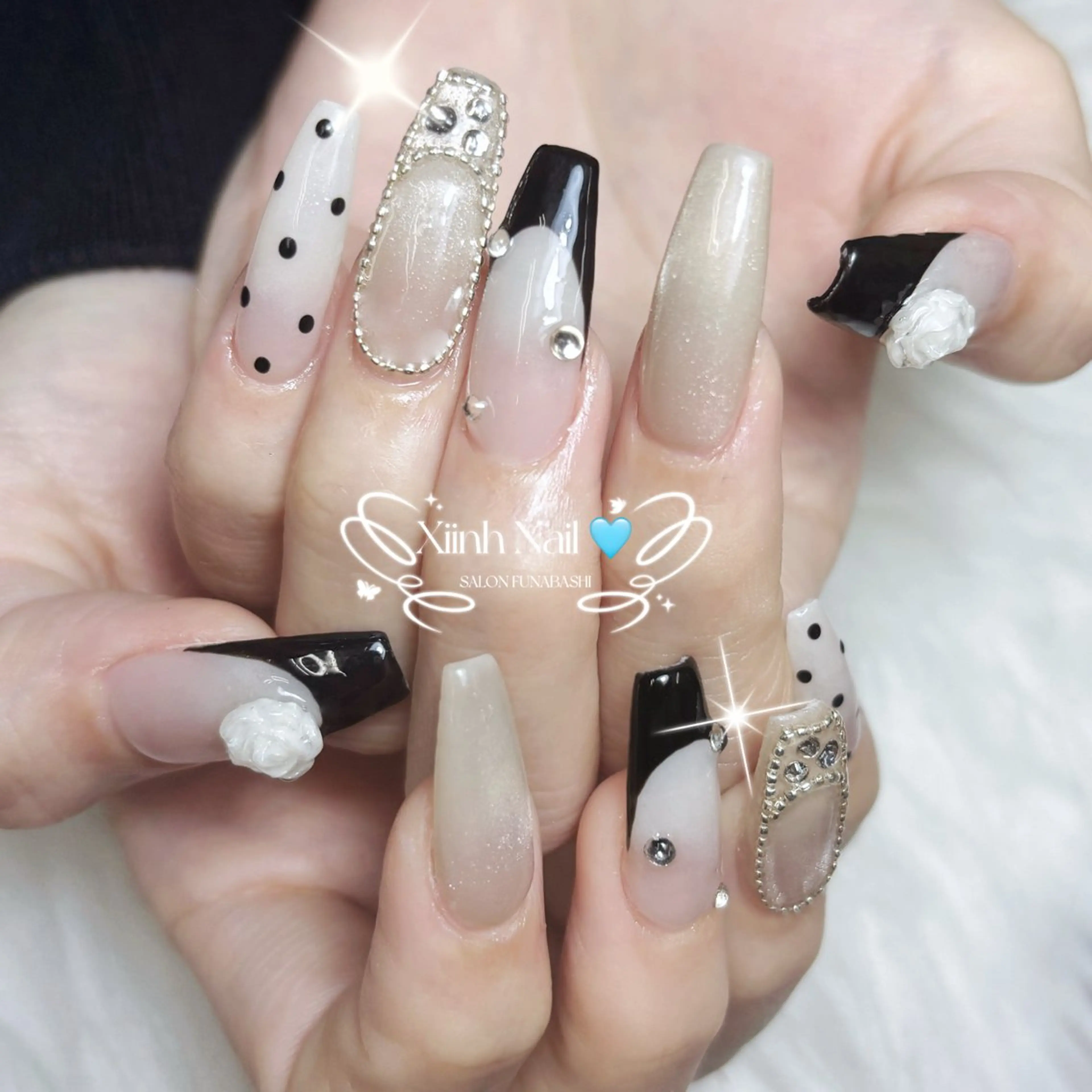 ネイル チークネイル 桜ネイル 長さ出し フットネイル ジェルネイル ハンドネイル XIINH NAIL SALONのネイルデザイン