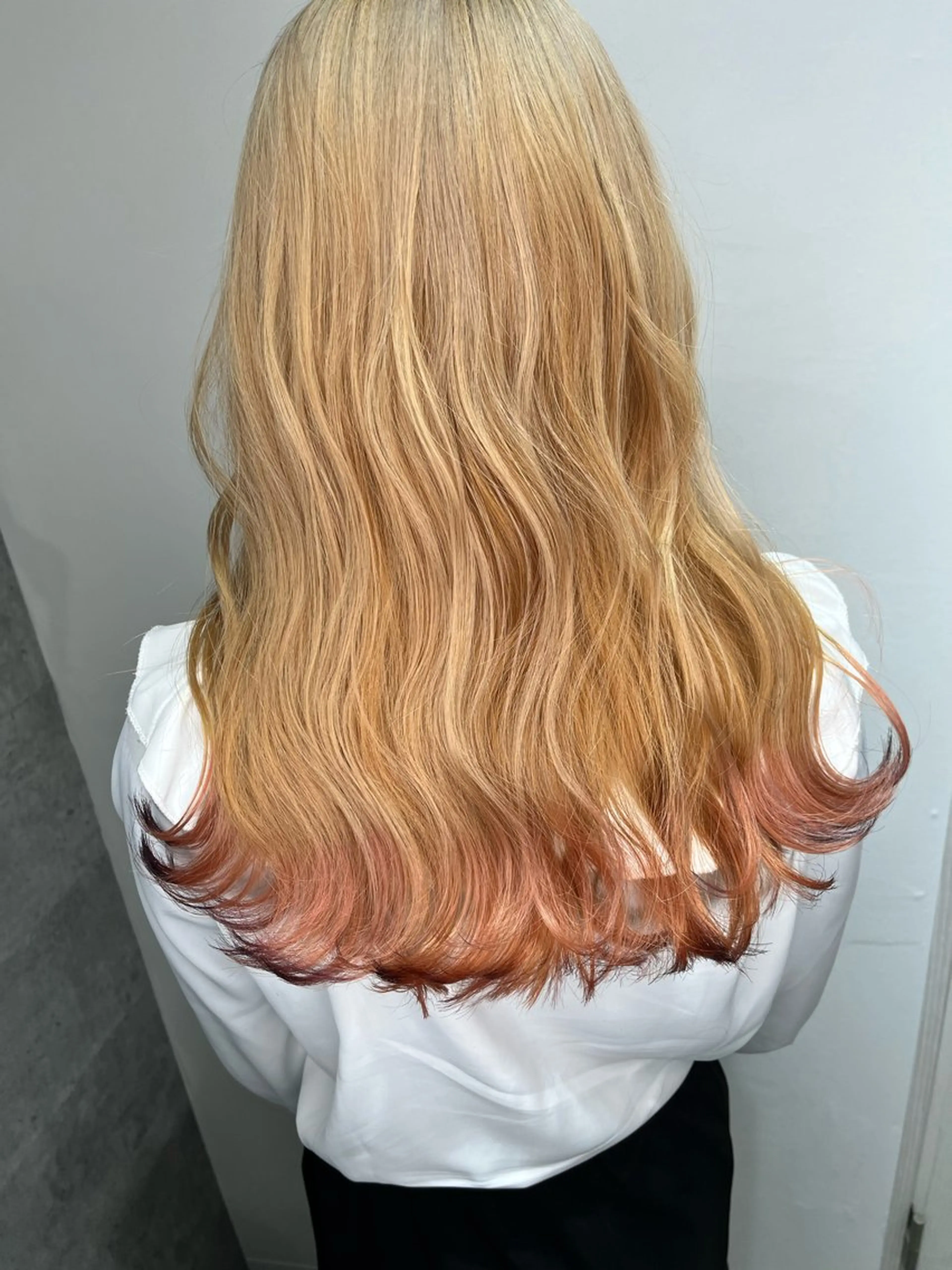 ロング カラー ダブルカラー 新宿のヘアスタイル