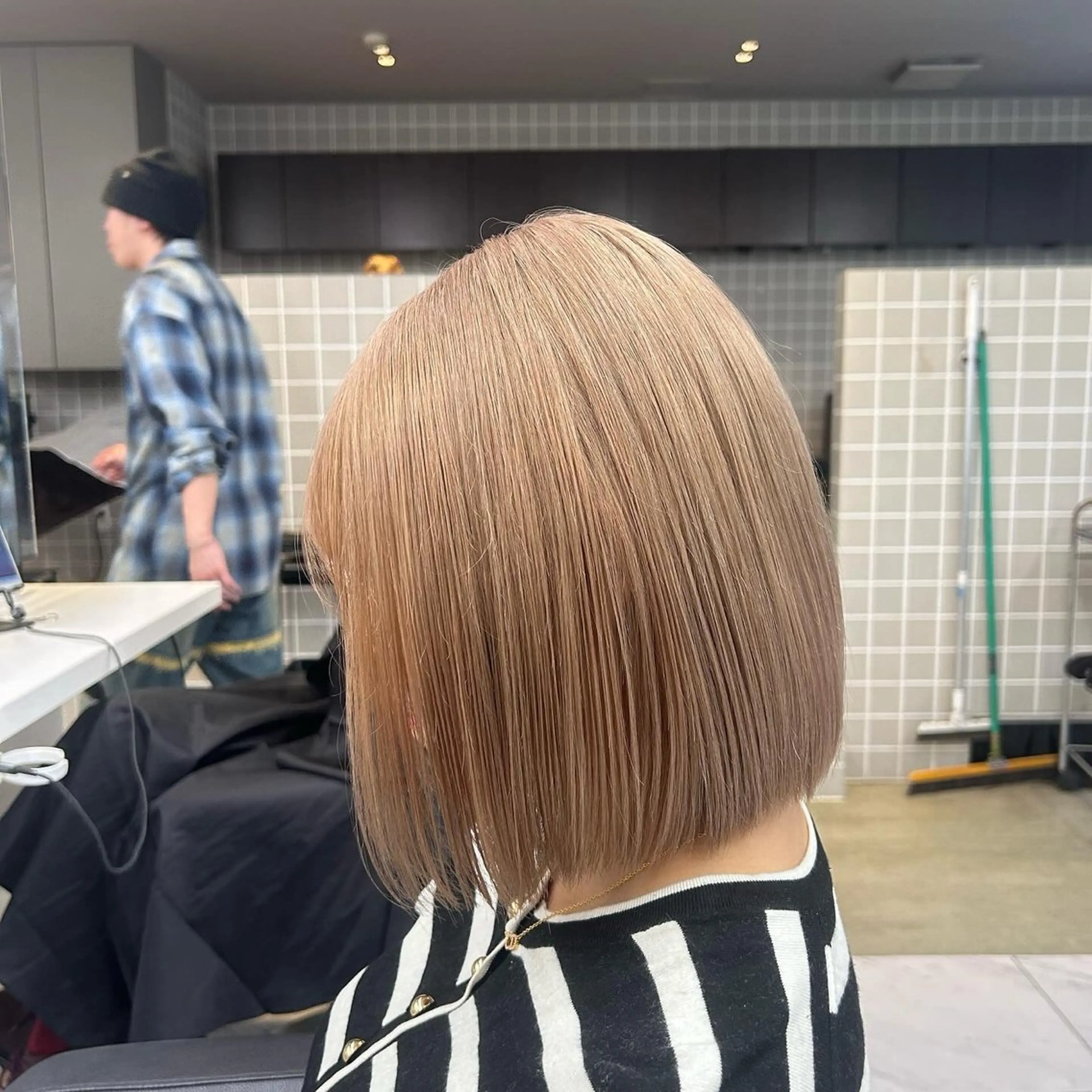 ミディアム カラー パーマ ヘアアレンジ メンズ キッズ ブリーチなしカラー/ ブラウン/レイヤーのヘアスタイル