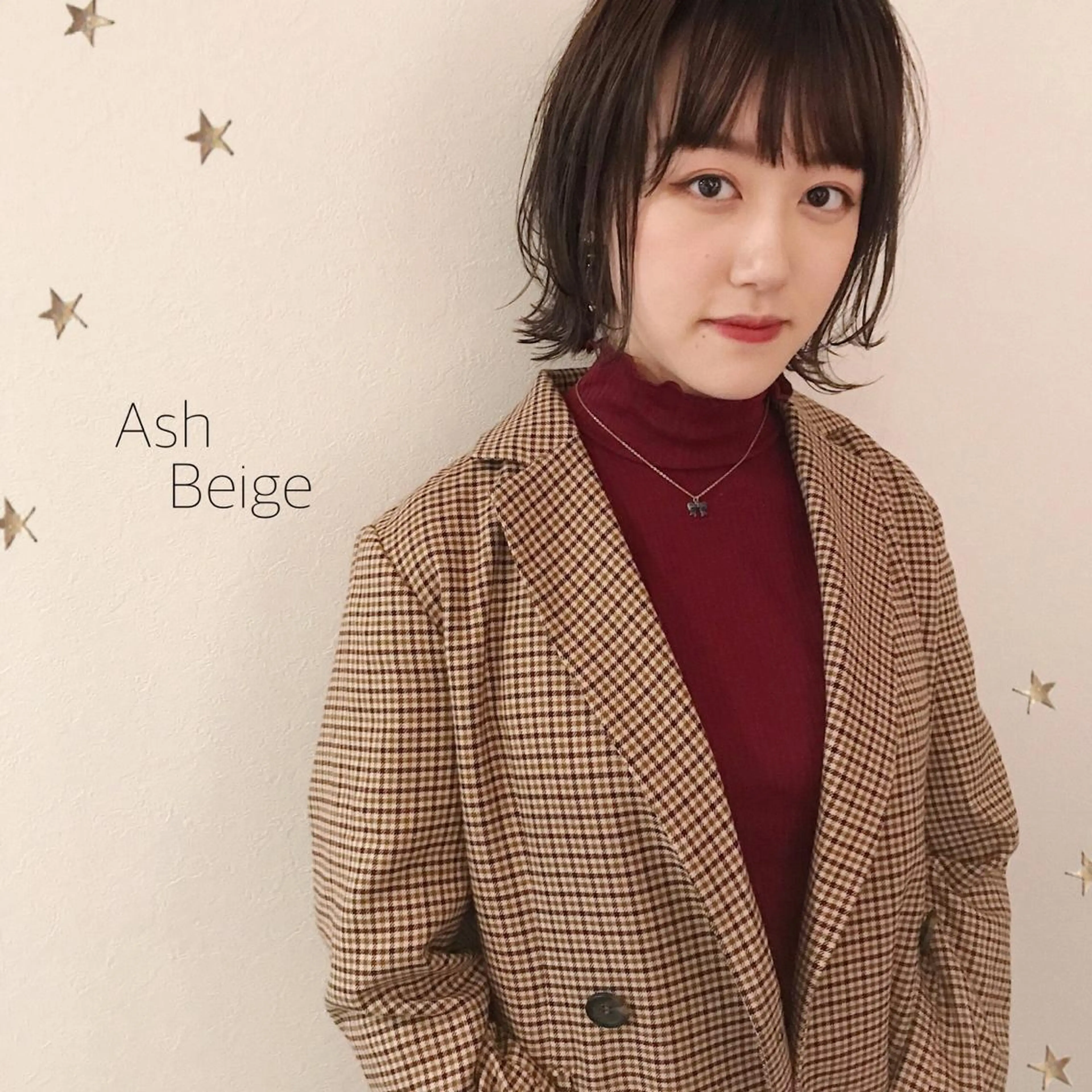 ミディアム カラー カット ヘアカラー 市川 千夏のヘアスタイル