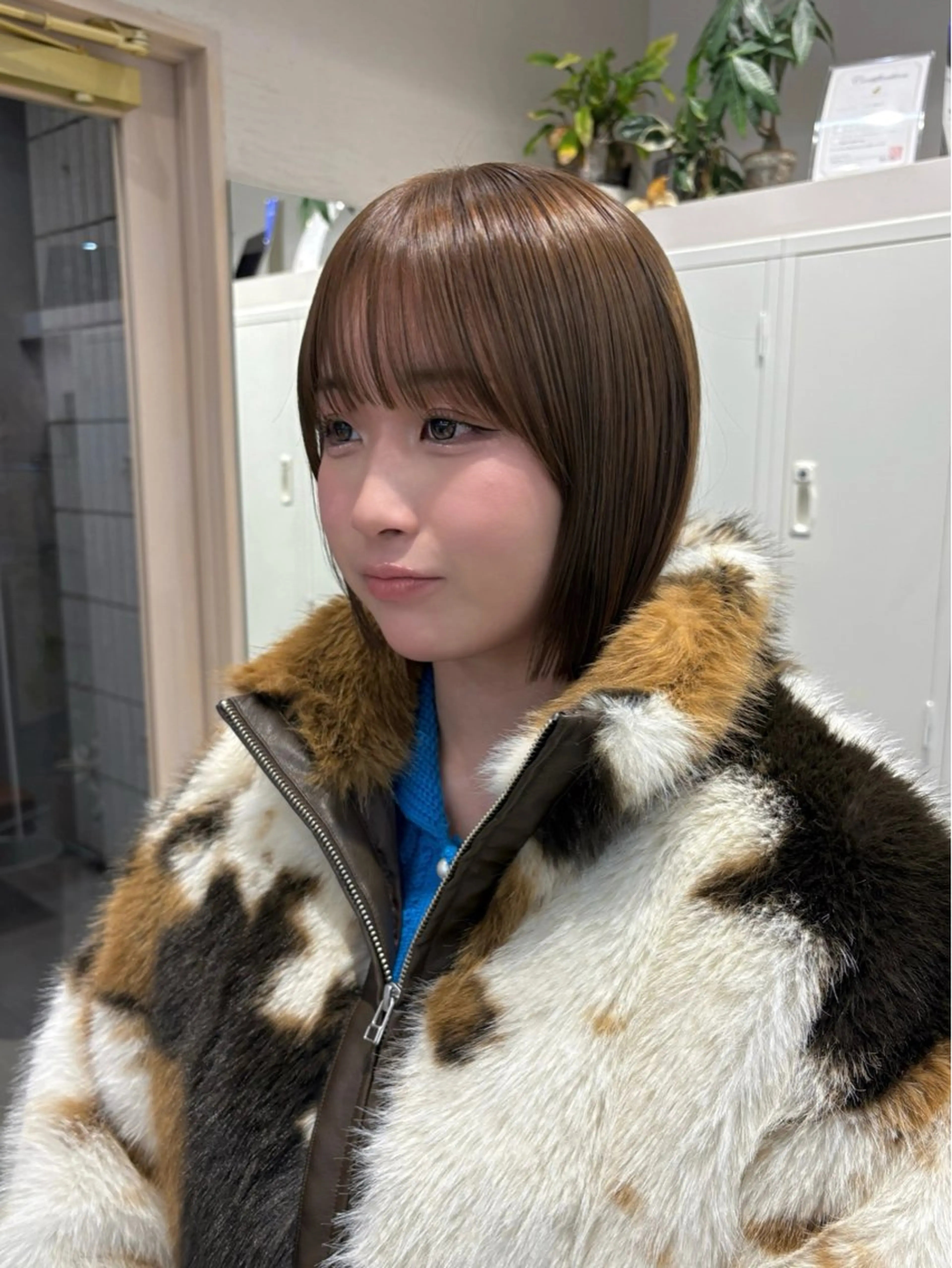 ミディアム カラー ベージュカラー ブリーチ 透明感カラー ヘーゼル ブリーチなしカラー カット ヘアカラー トリートメント 艶髪縮毛矯正/レ イヤー/atsumiのヘアスタイル