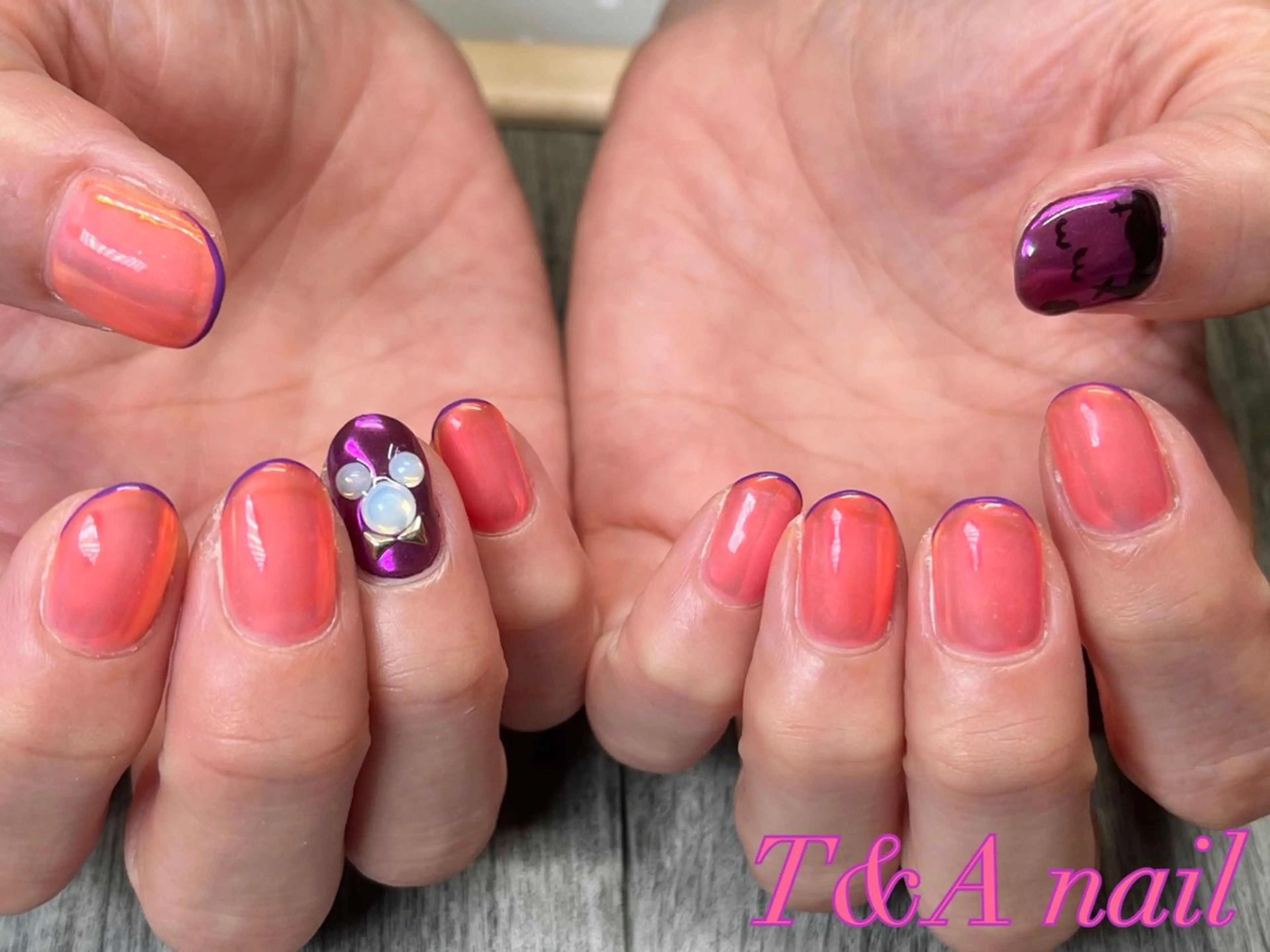 ネイル 長さ出し ジェルネイル ハロウィン ニュアンスネイル スカルプネイル T&A nailのネイルデザイン
