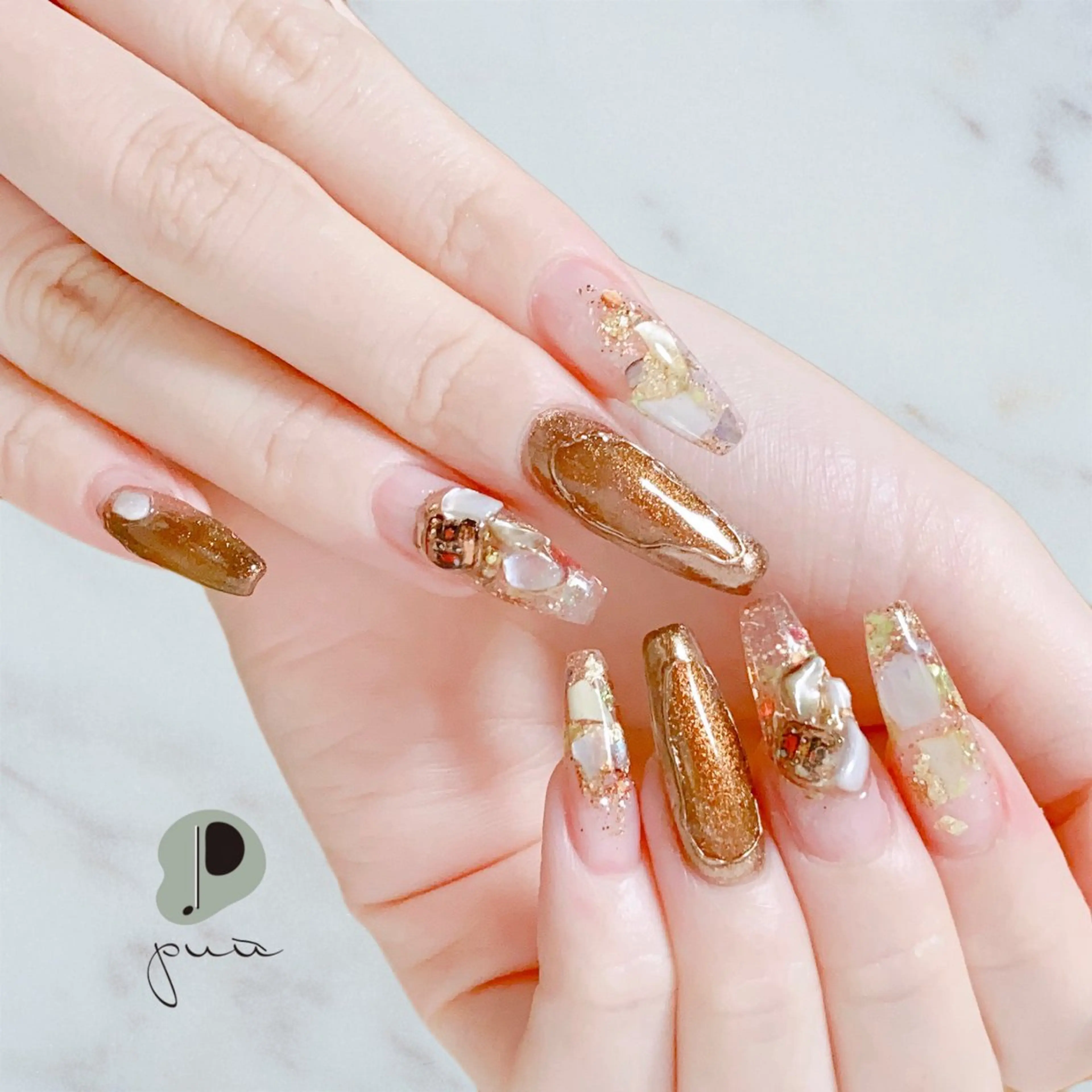 ネイル アートネイル ロングネイル マグネットネイル ミラーネイル スカルプネイル ハンドネイル Nail salon puu kyotoのネイルデザイン