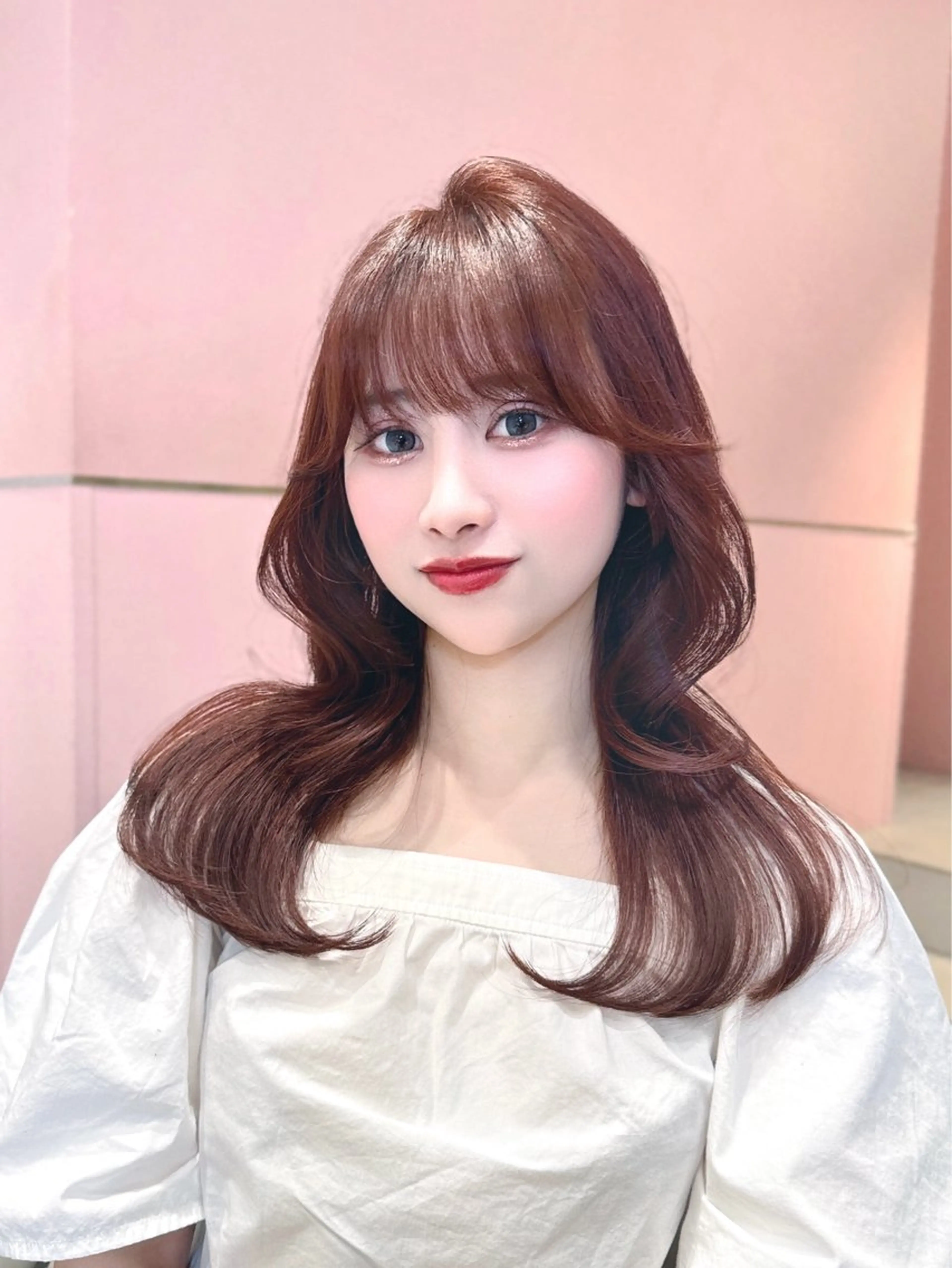 セミロング カラー カット ヘアカラー トリートメント ヘッドスパ 韓国ヘア/レイヤー/ 顔まわり/りょーとのヘアスタイル