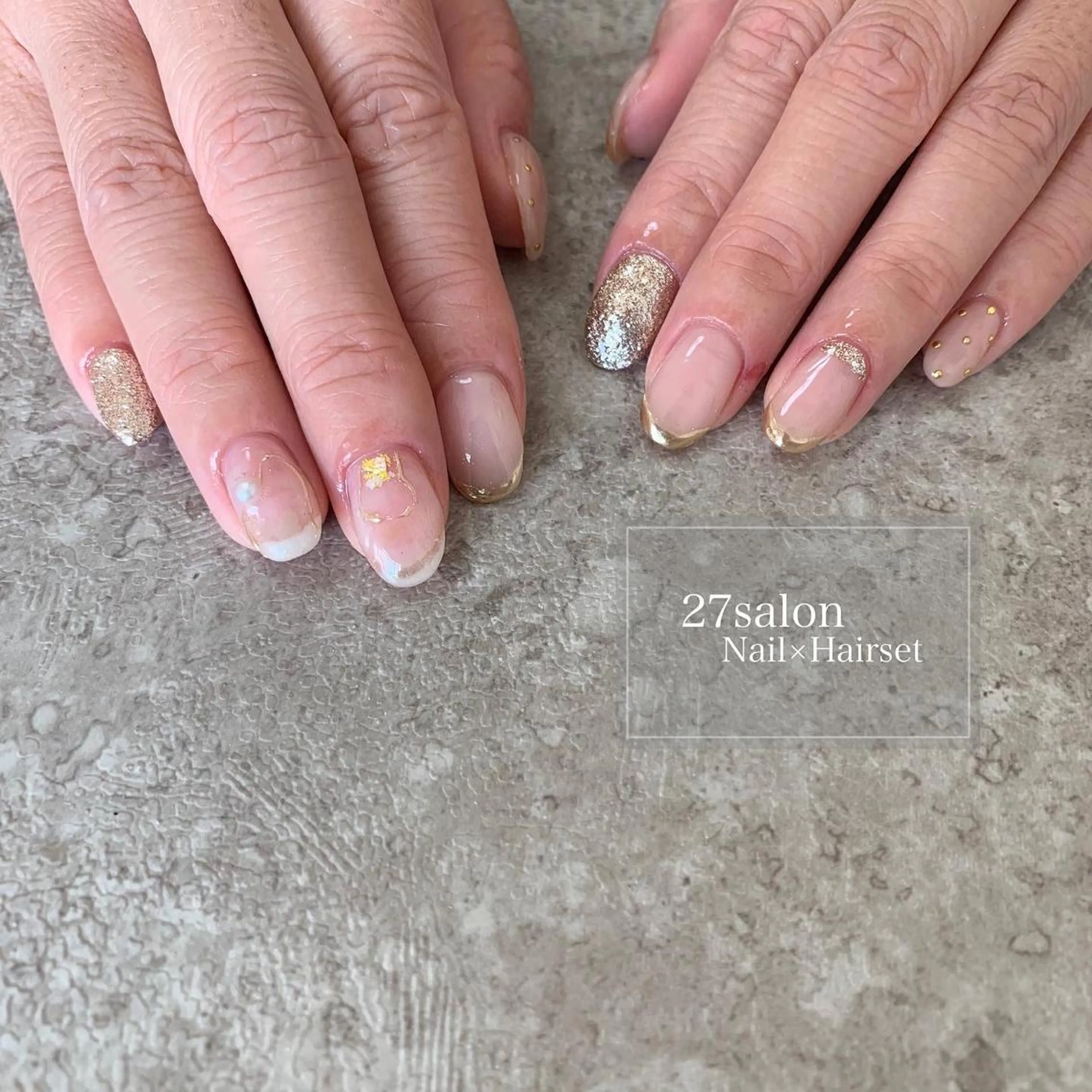 ネイル アートネイル クリアネイル ミラーネイル 27salon yuinaのネイルデザイン